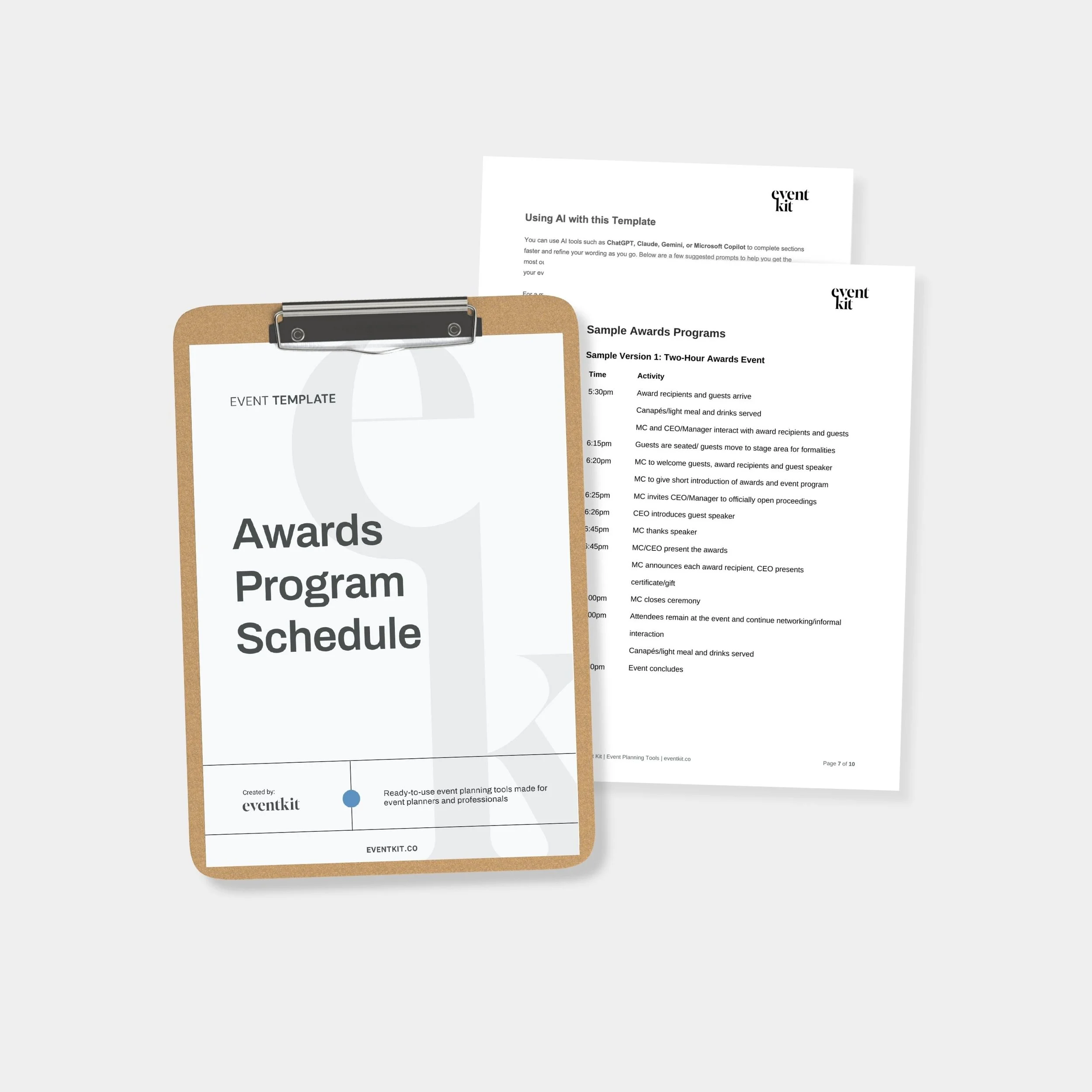 Awards Program Schedule Template