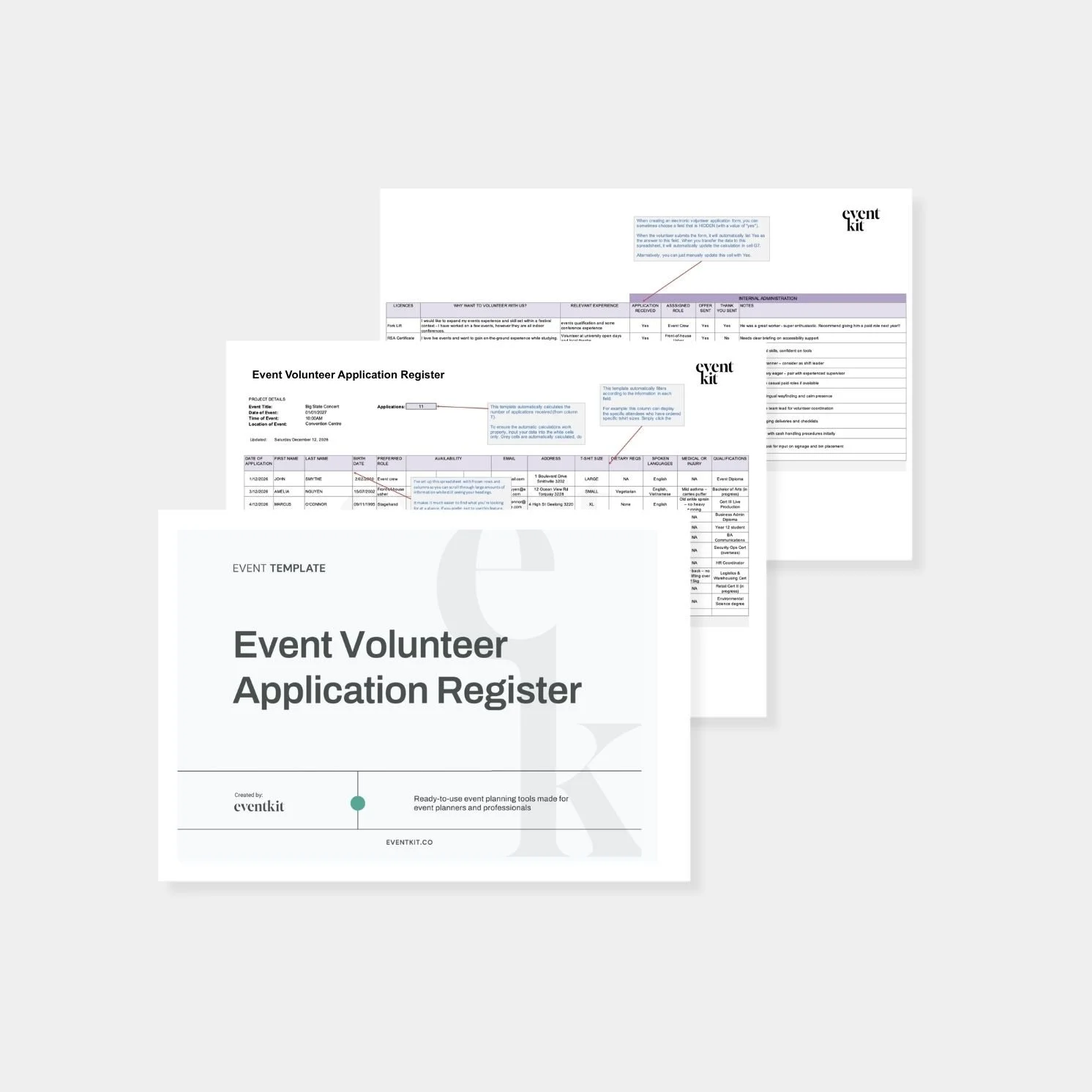 Event Volunteer Application Rigister Template