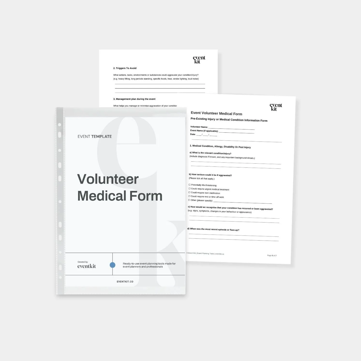 Event Volunteer Medical Form Template