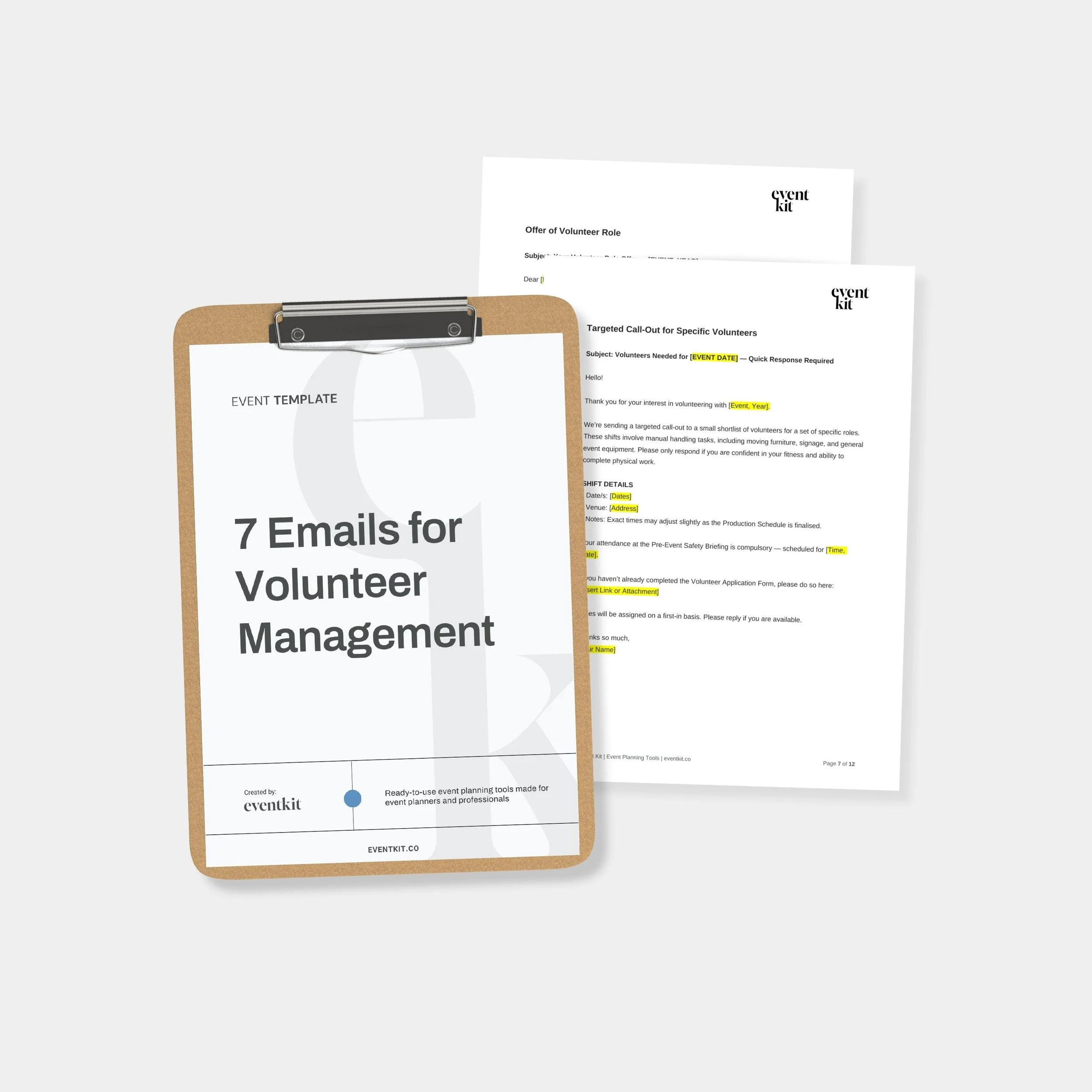 Emails  for Event Volunteer Management Template