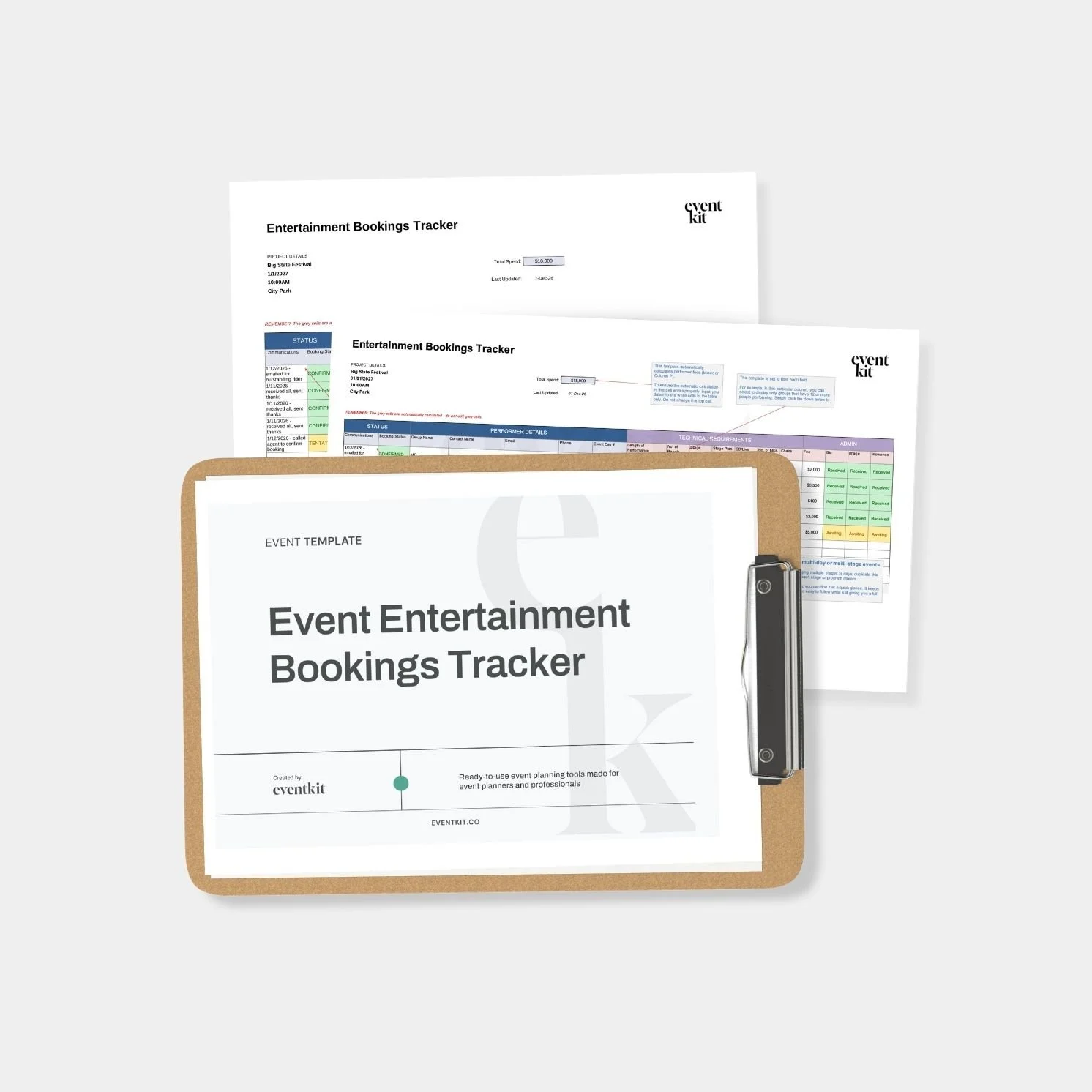 Festival Entertainment Bookings Template