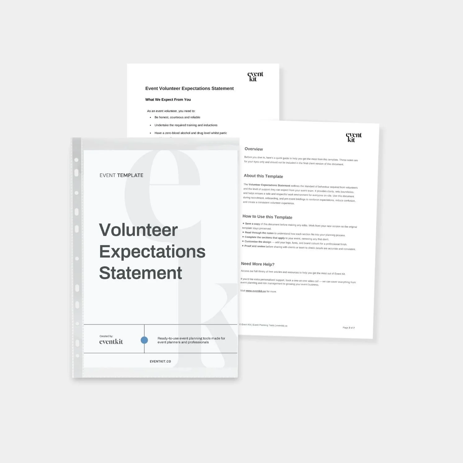 Event Volunteer Expectations Statement Template