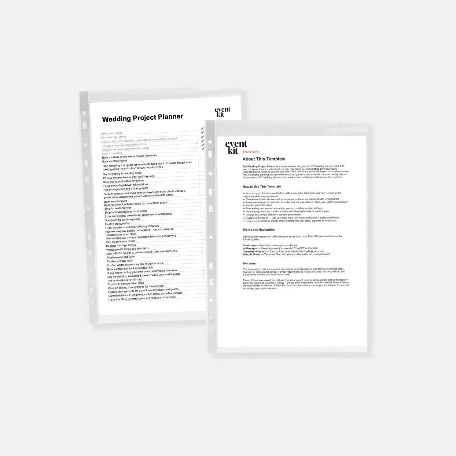 Wedding Project Planner Template