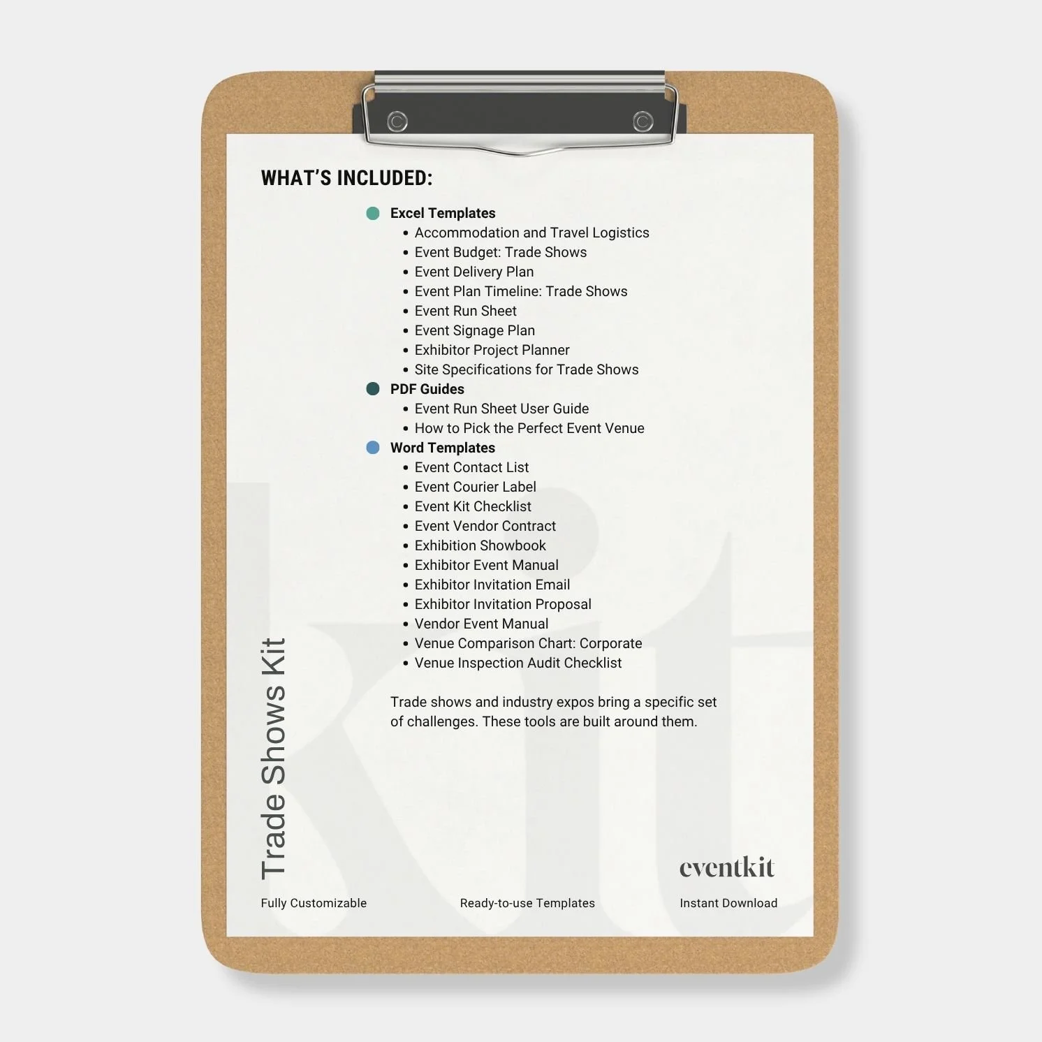 Trade Shows Kit Contents