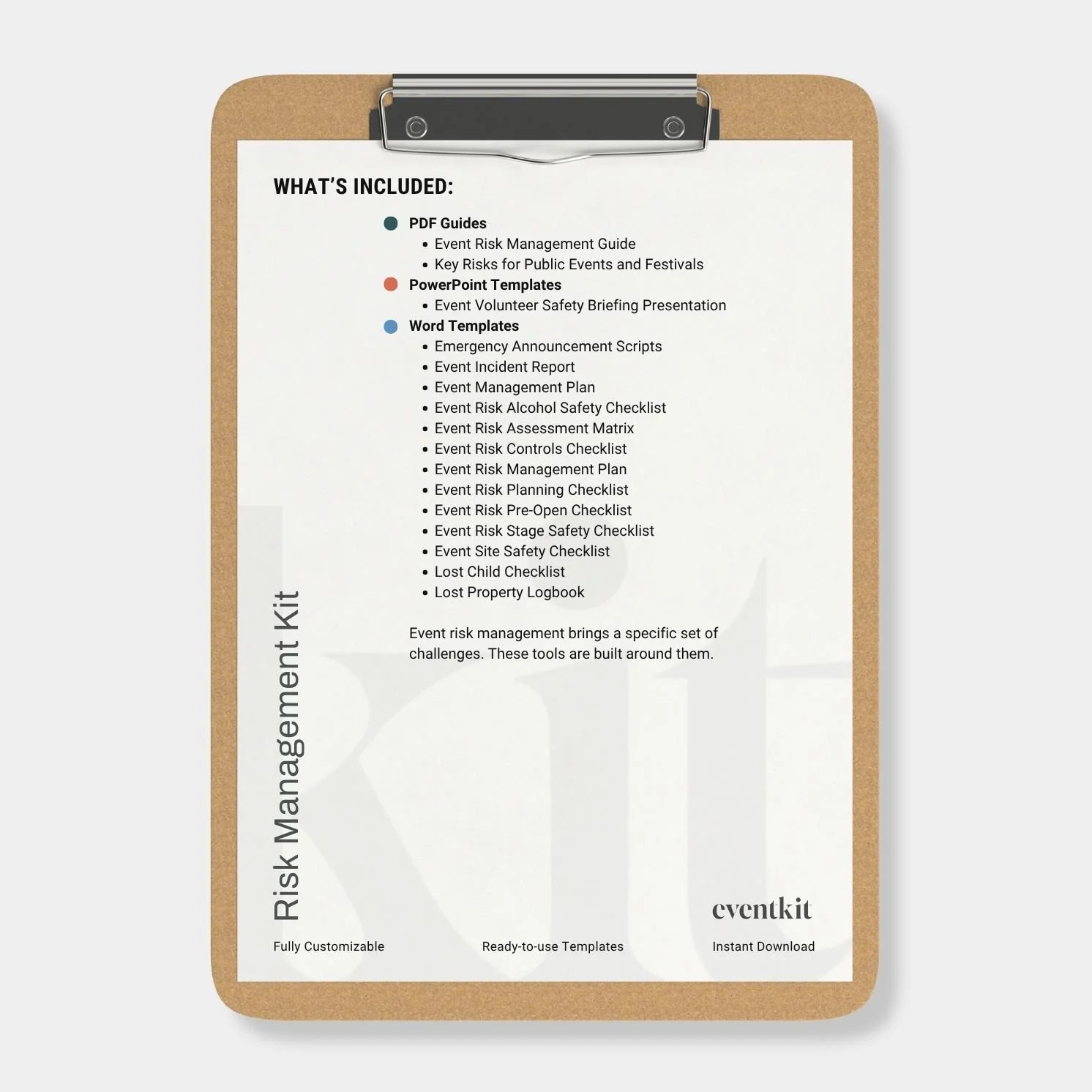 Event Risk Management Kit Contents