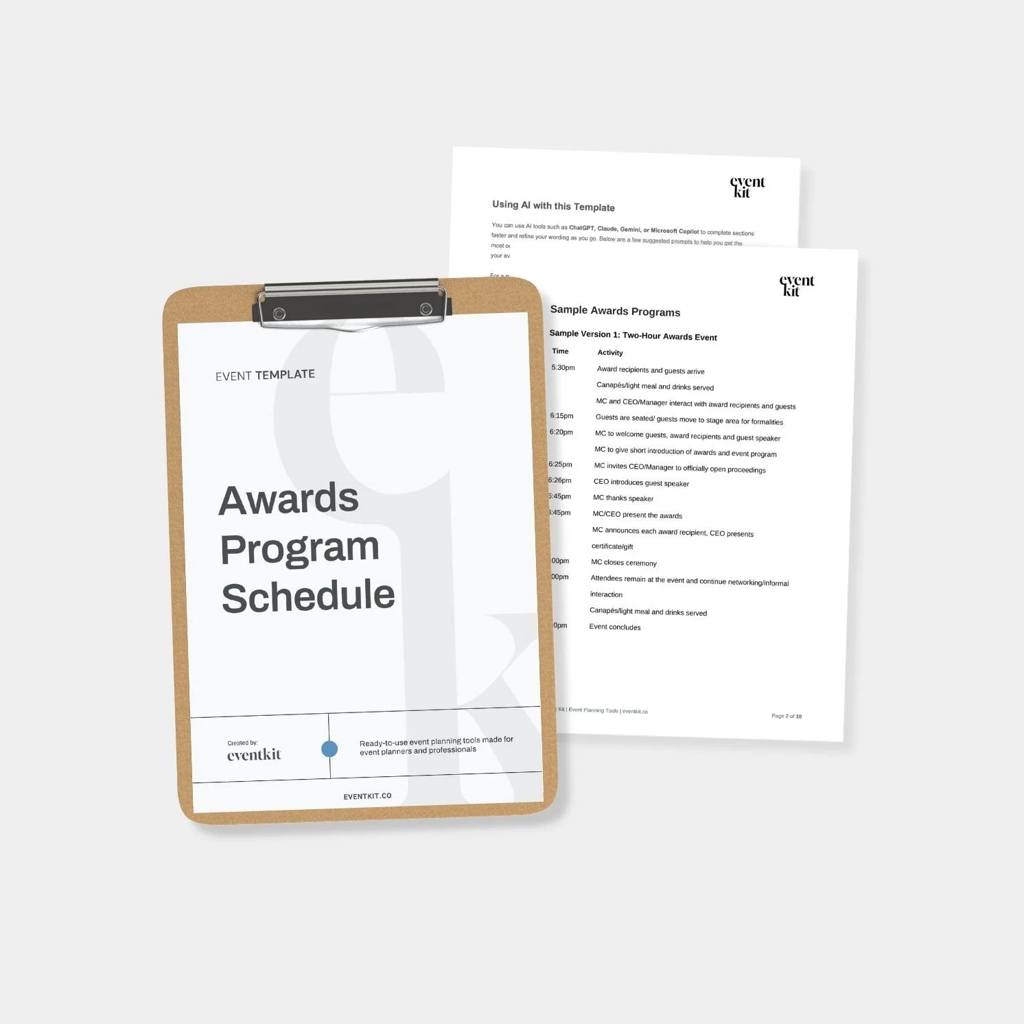Awards Program Schedule Template