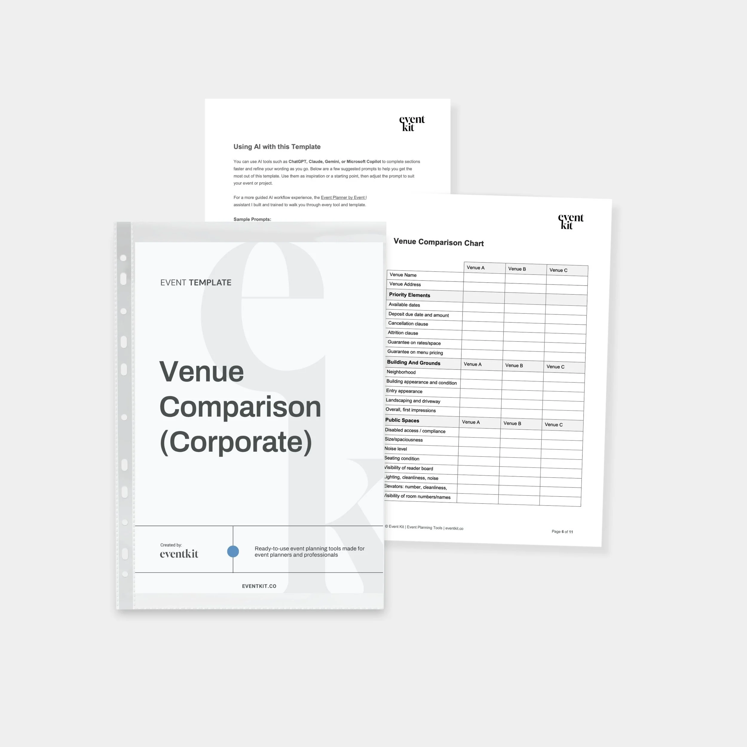 Event Venue Comparison Chart Template