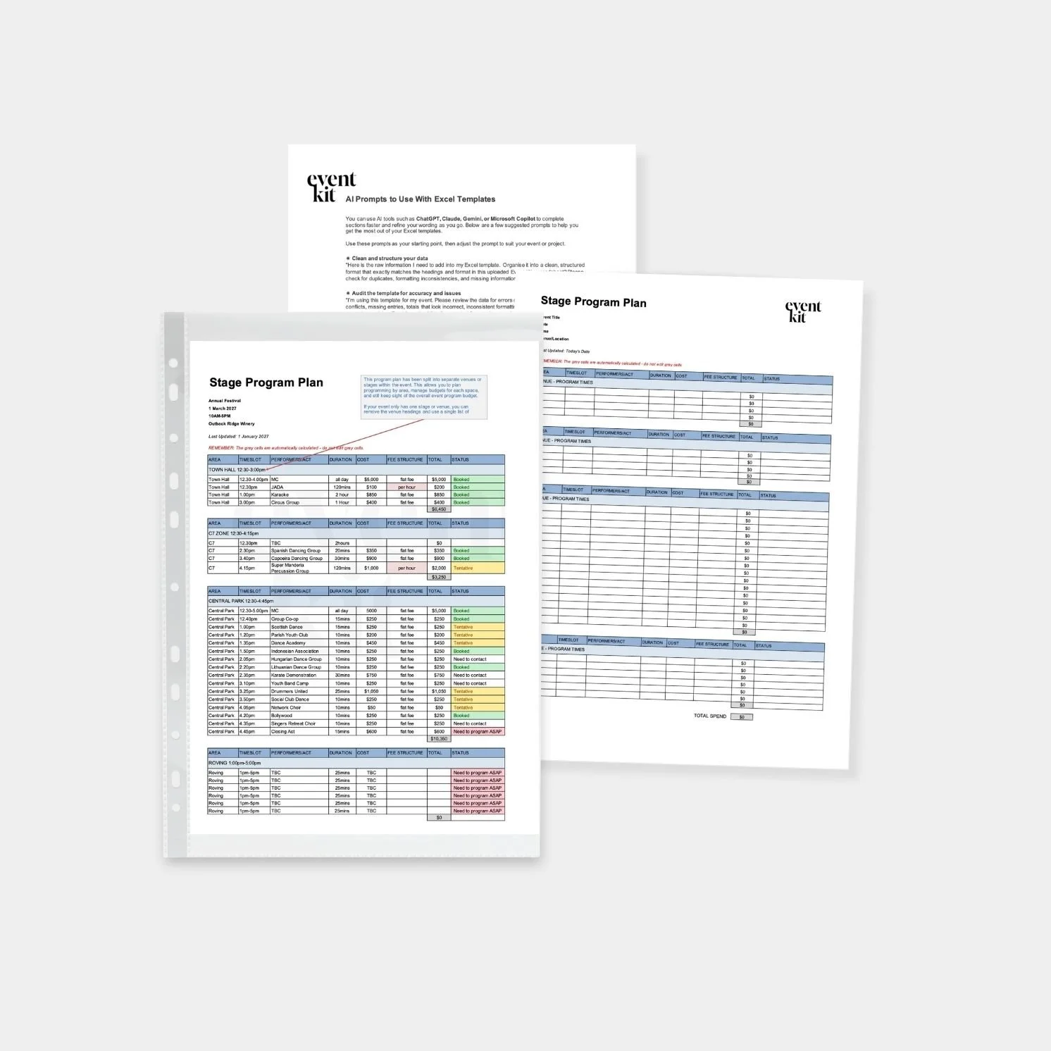 Stage Program Plan Template