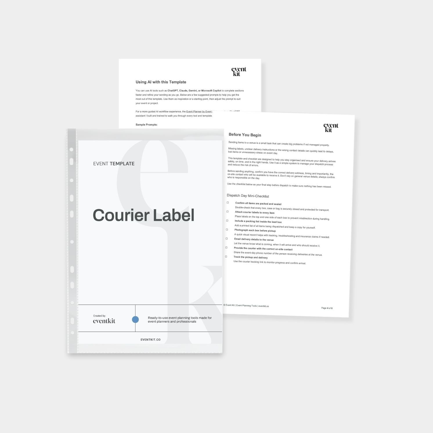 Event Day Courier Label Template