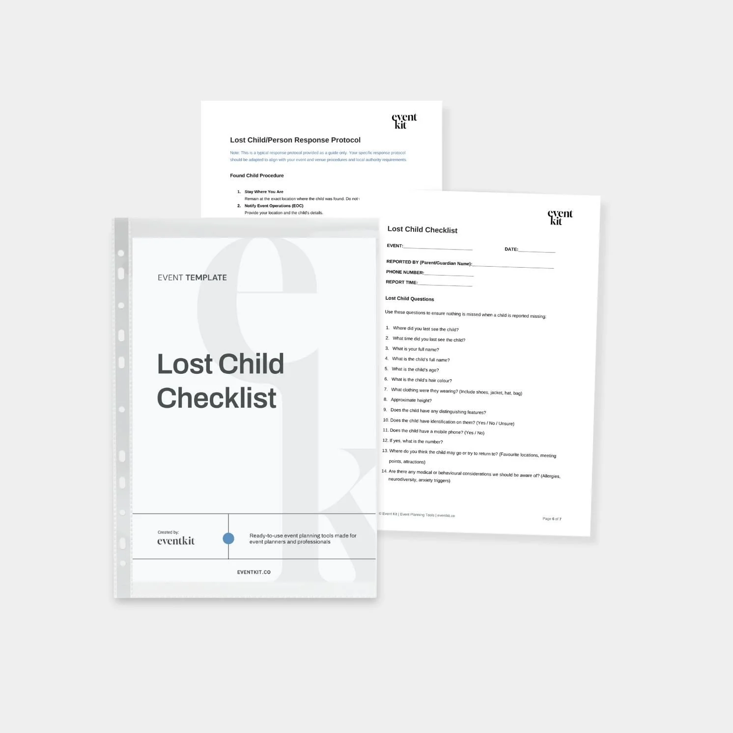Lost Child Checklist Template