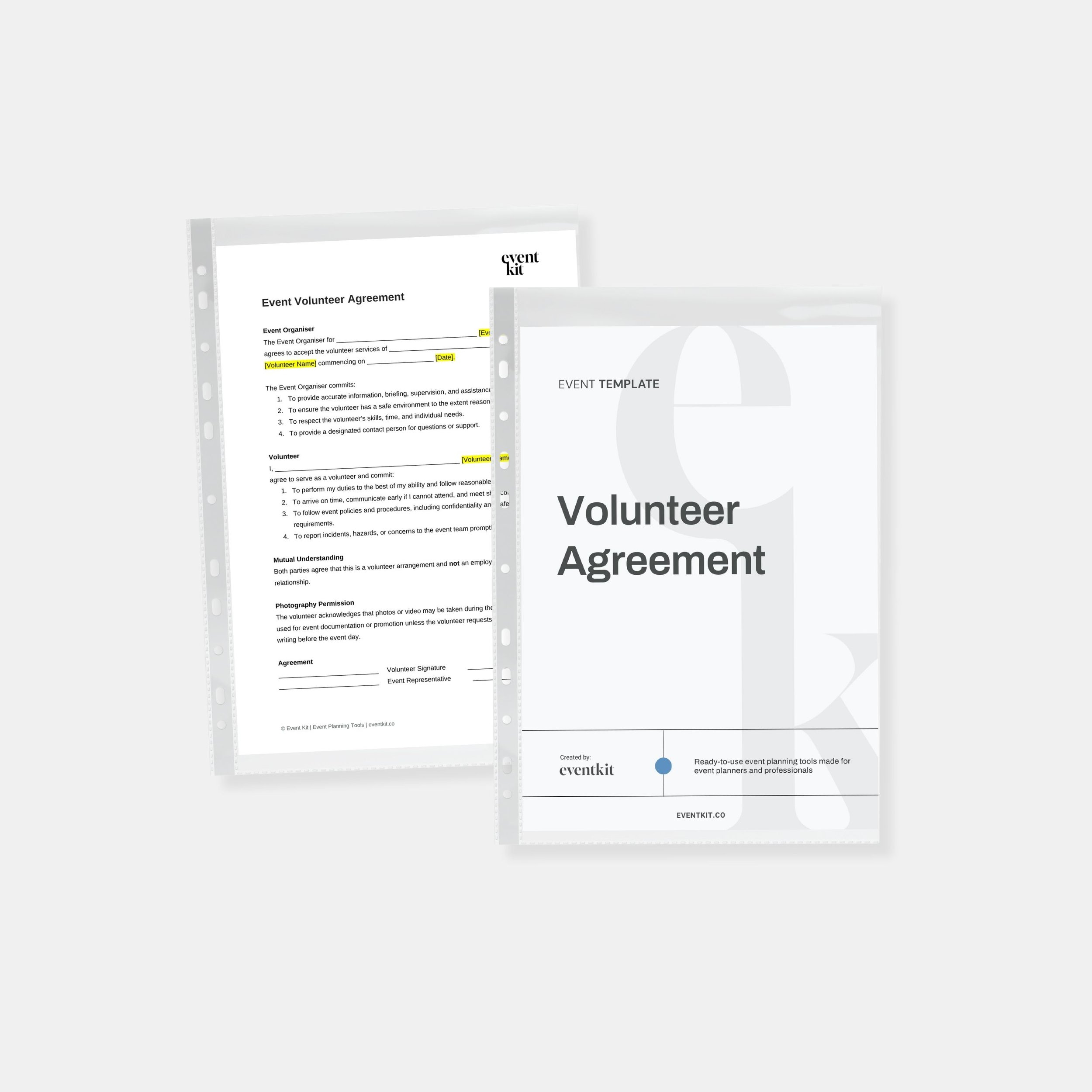 Event Volunteer Agreement Template