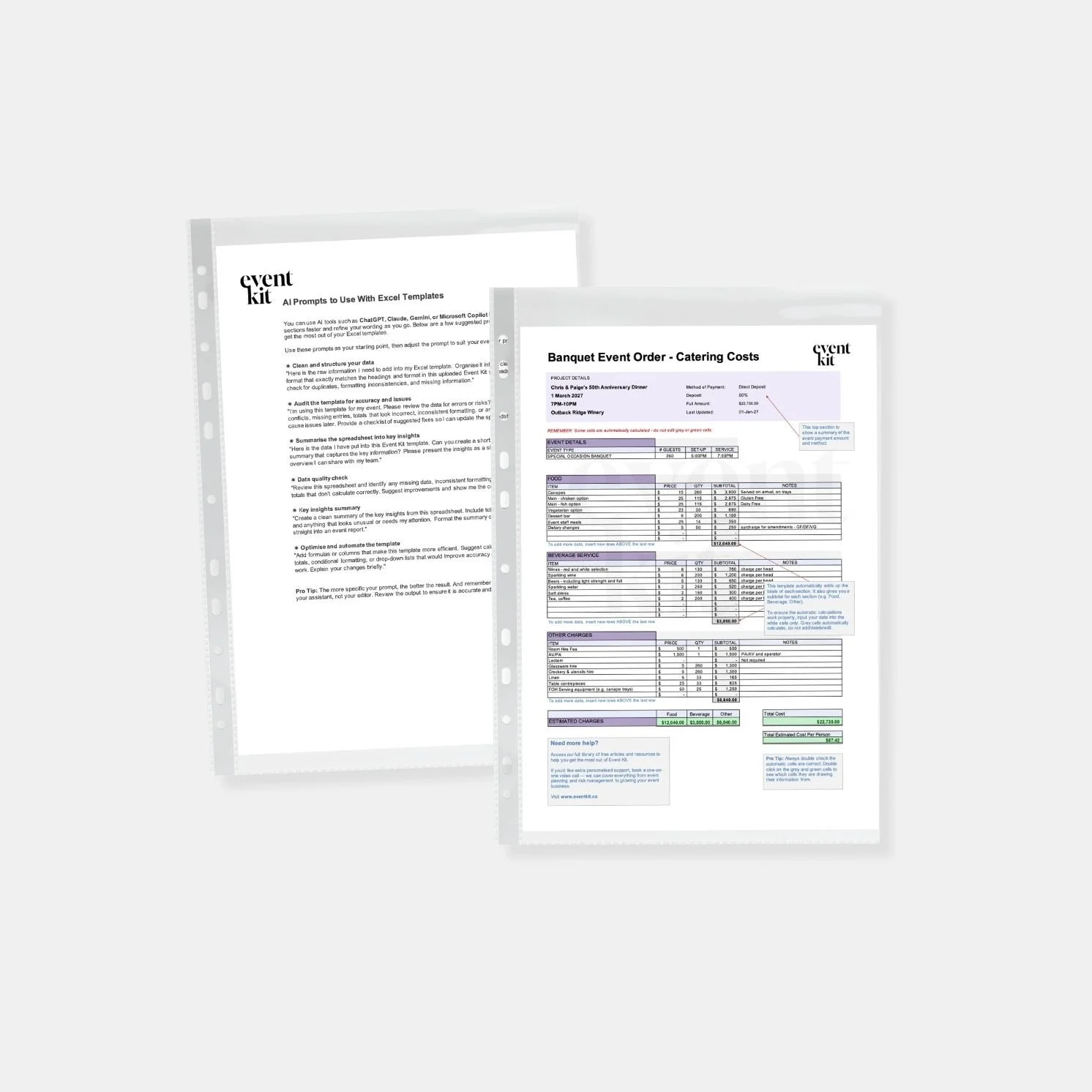 Banquet Event Order Template Budget