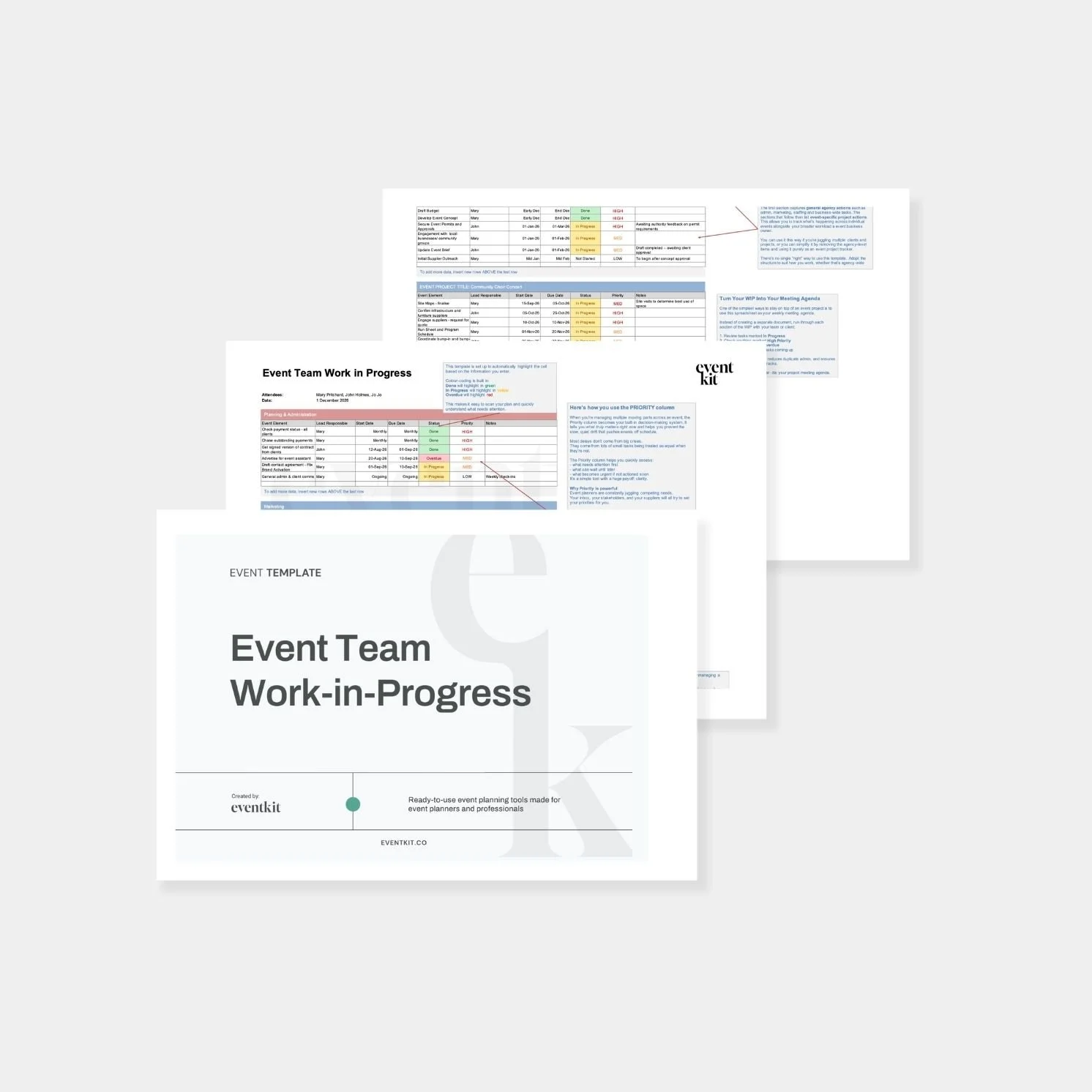 Event Team Work in Progress Template