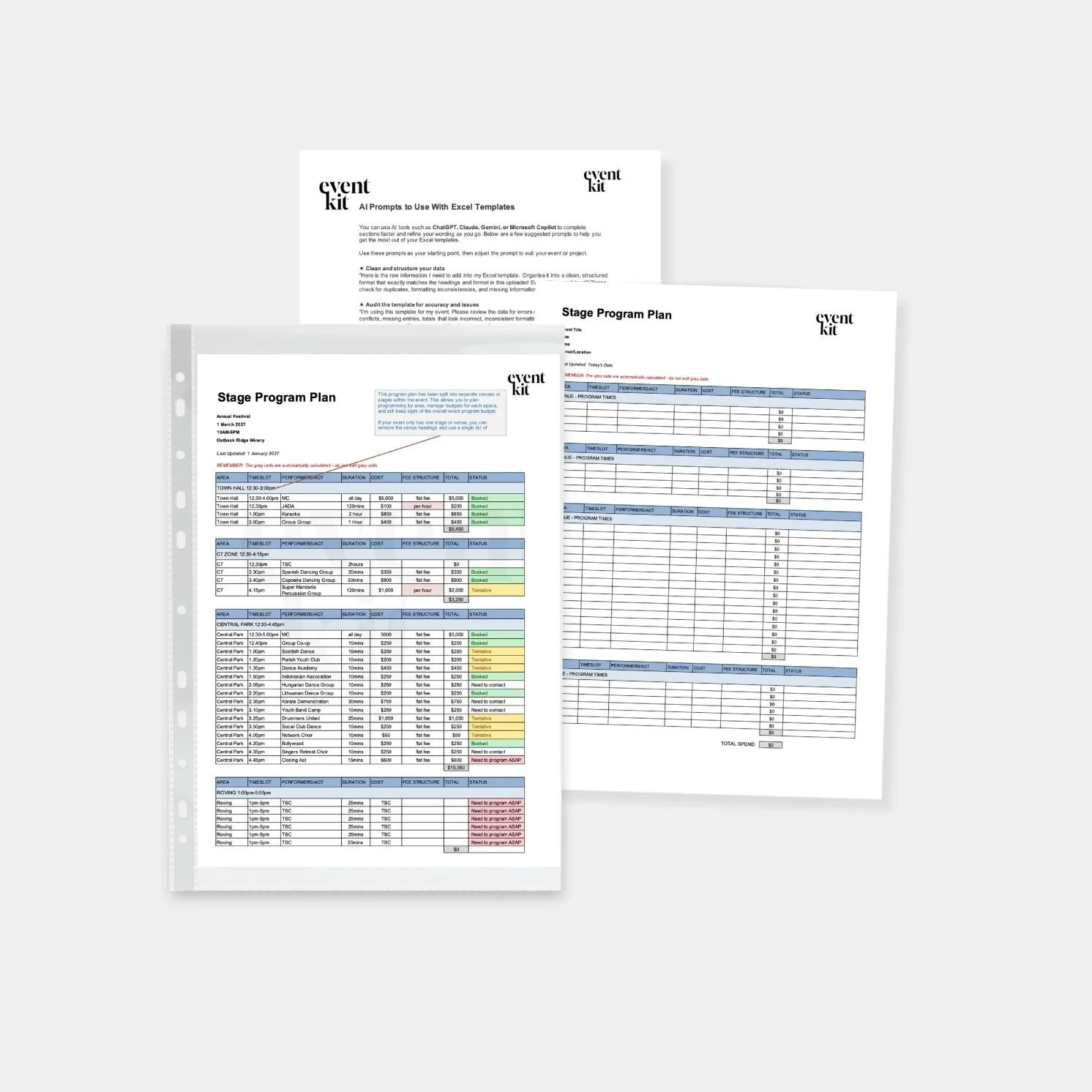Festivals Stage Program Plan Template