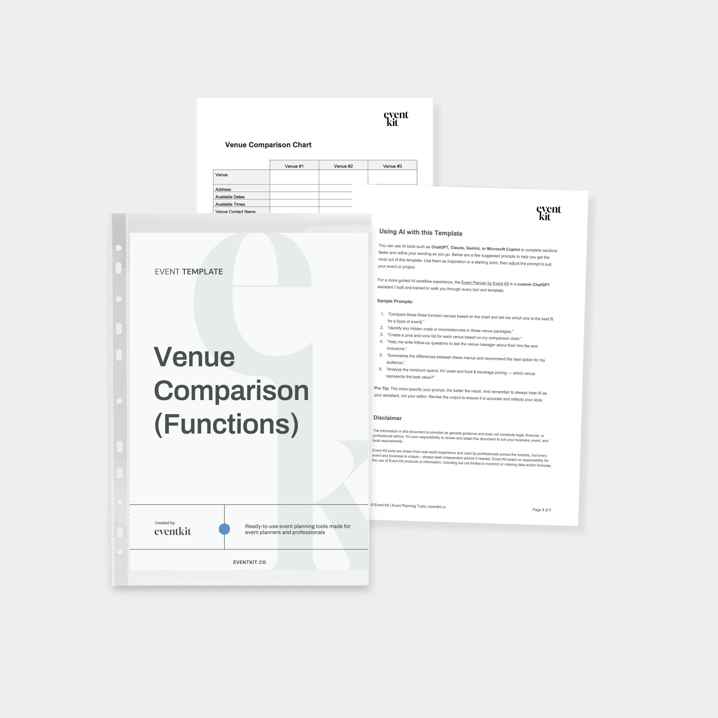 Event Venue Comparison Chart Template