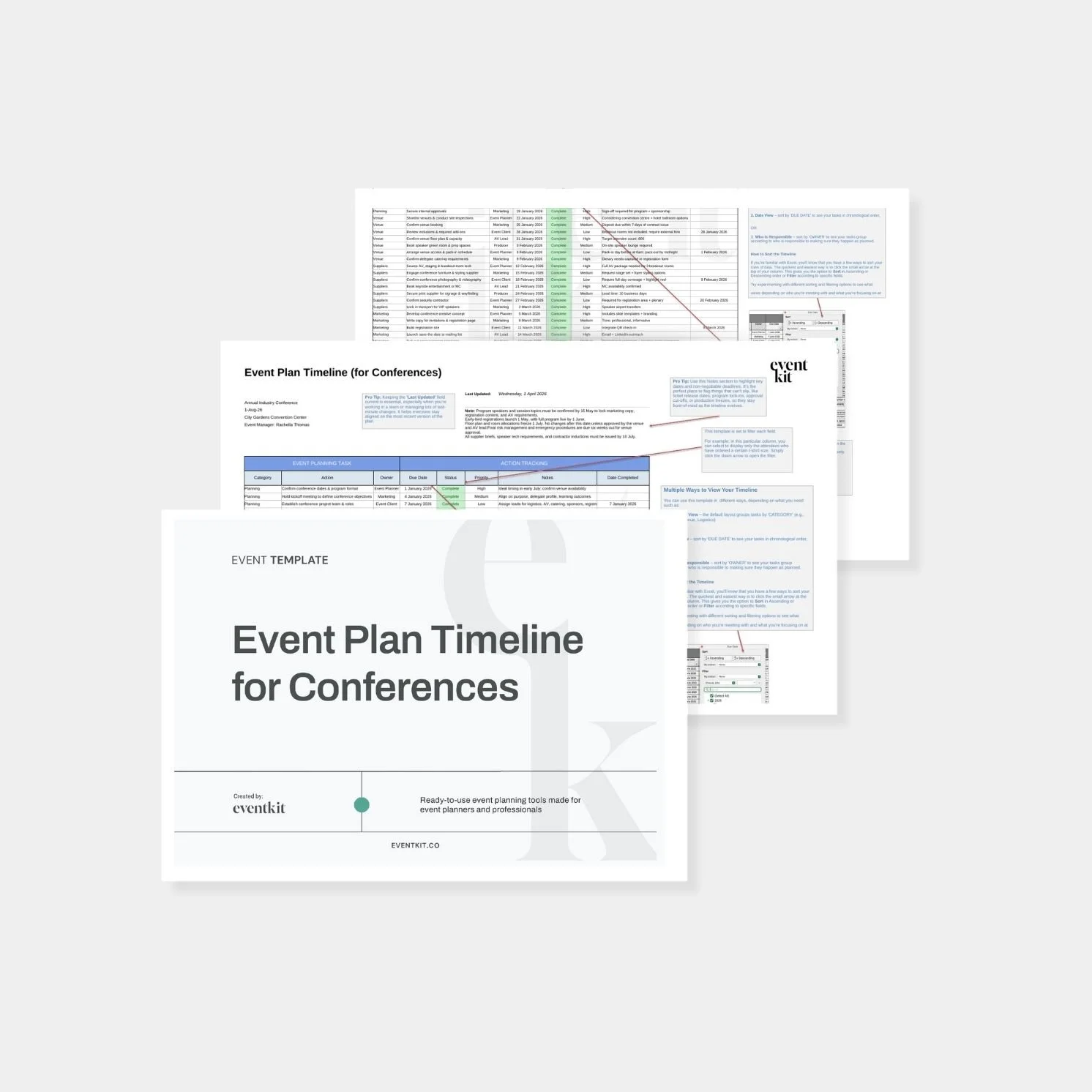 Event Plan Timeline for Conferences Template