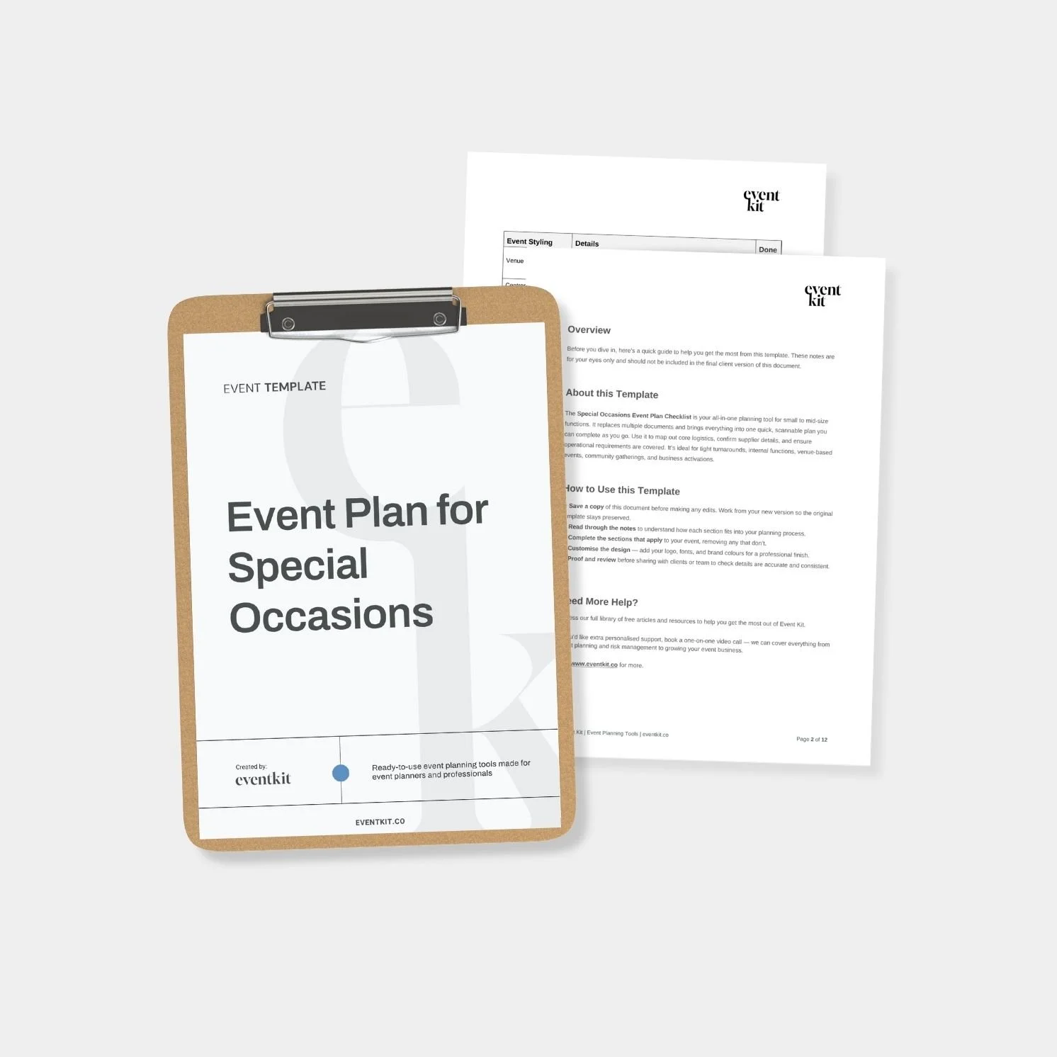 Event Plan for Special Events Template