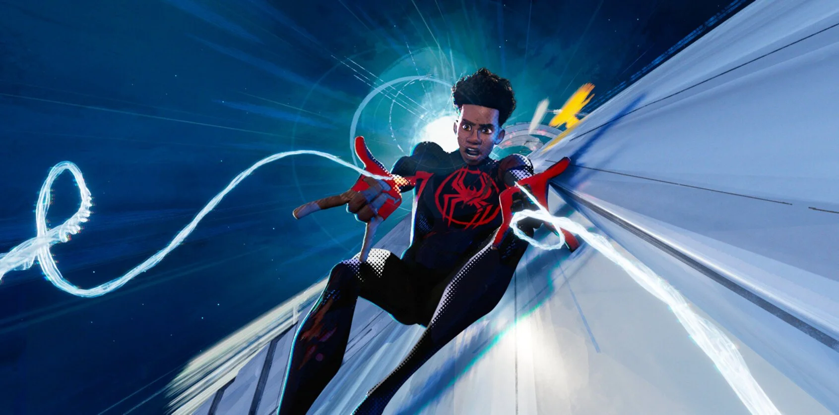 Miles Morales (voiced by Shameik Moore) in the animated superhero-epic 'Spider-Man: Across the Spider-Verse'