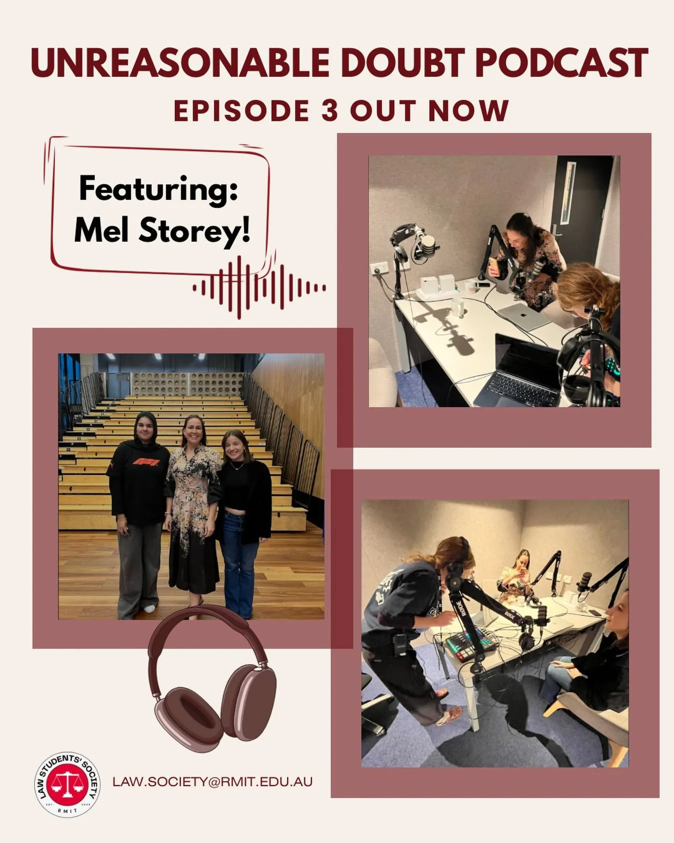 🎙️⚖️ Unreasonable Doubt Episode 3 is here!

This episode, the RMIT Law Students&rsquo; Society sits down with @careerbigsis for an insightful conversation exploring the realities of the legal profession, career growth, and the experiences that shape