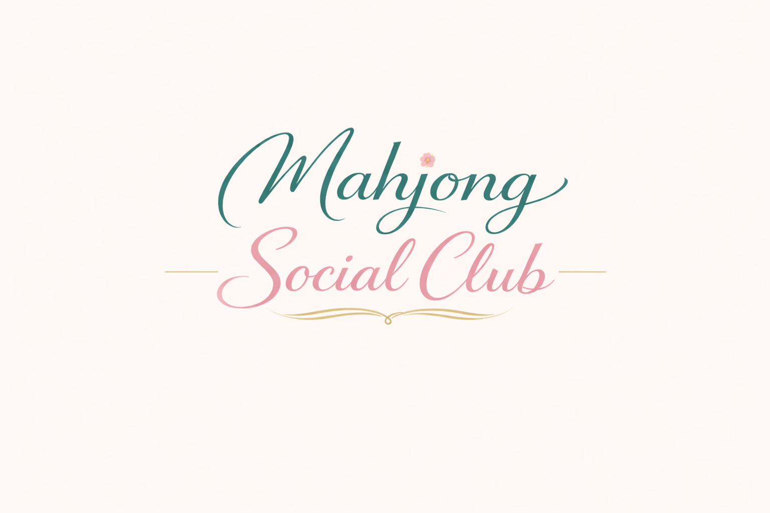 Logo for Mahong Social Club with pastel colors and a floral accent.