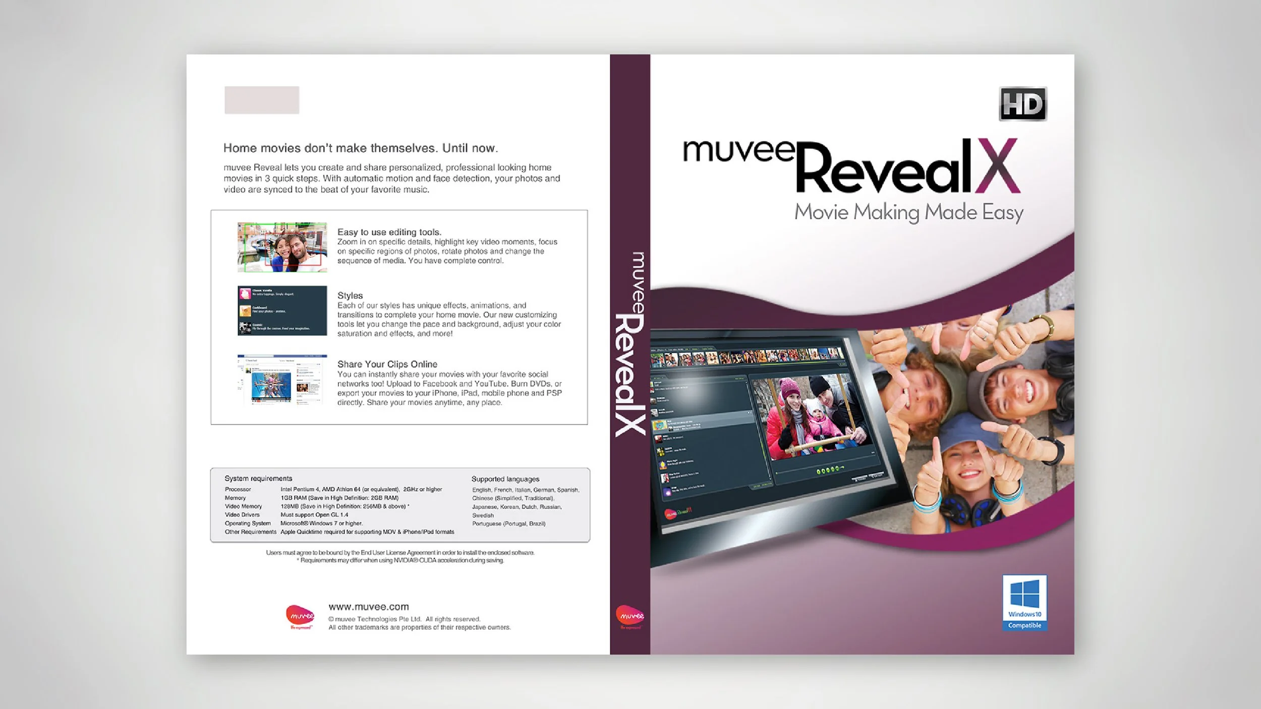 muvee Reveal X – Boxshot CD Cover Design