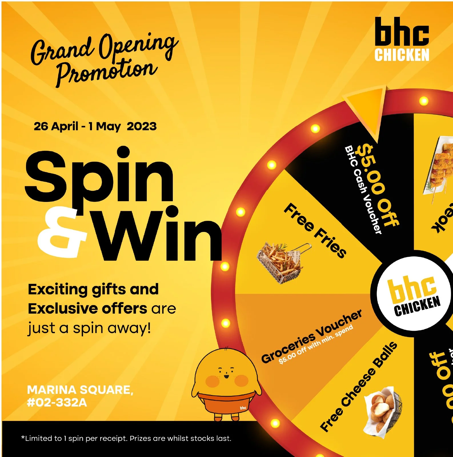 BHC Chicken — Grand Opening Launch (Marina Square)
