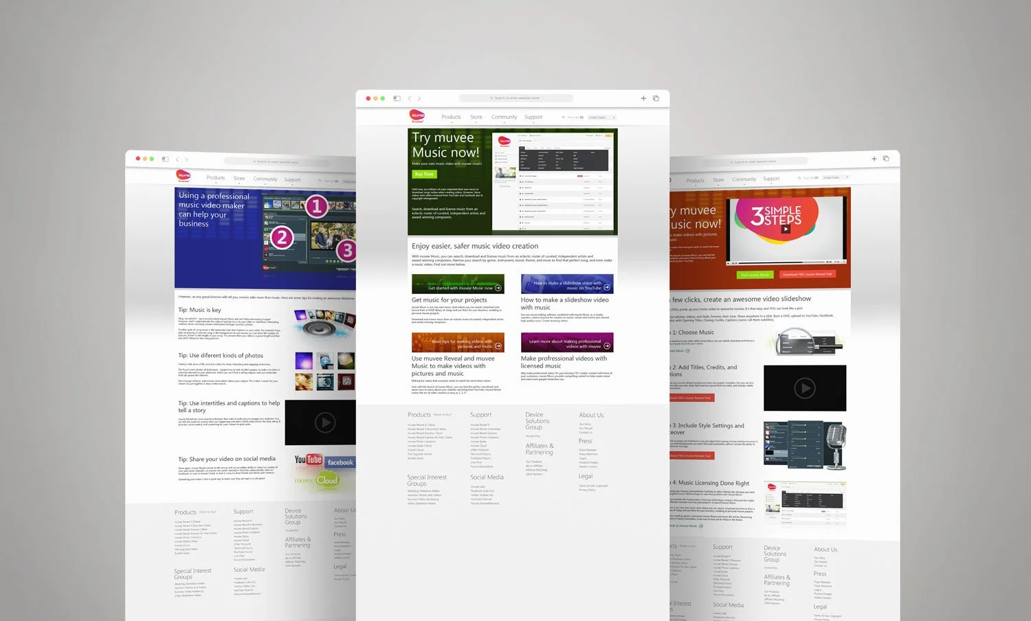 muvee Music Landing Pages