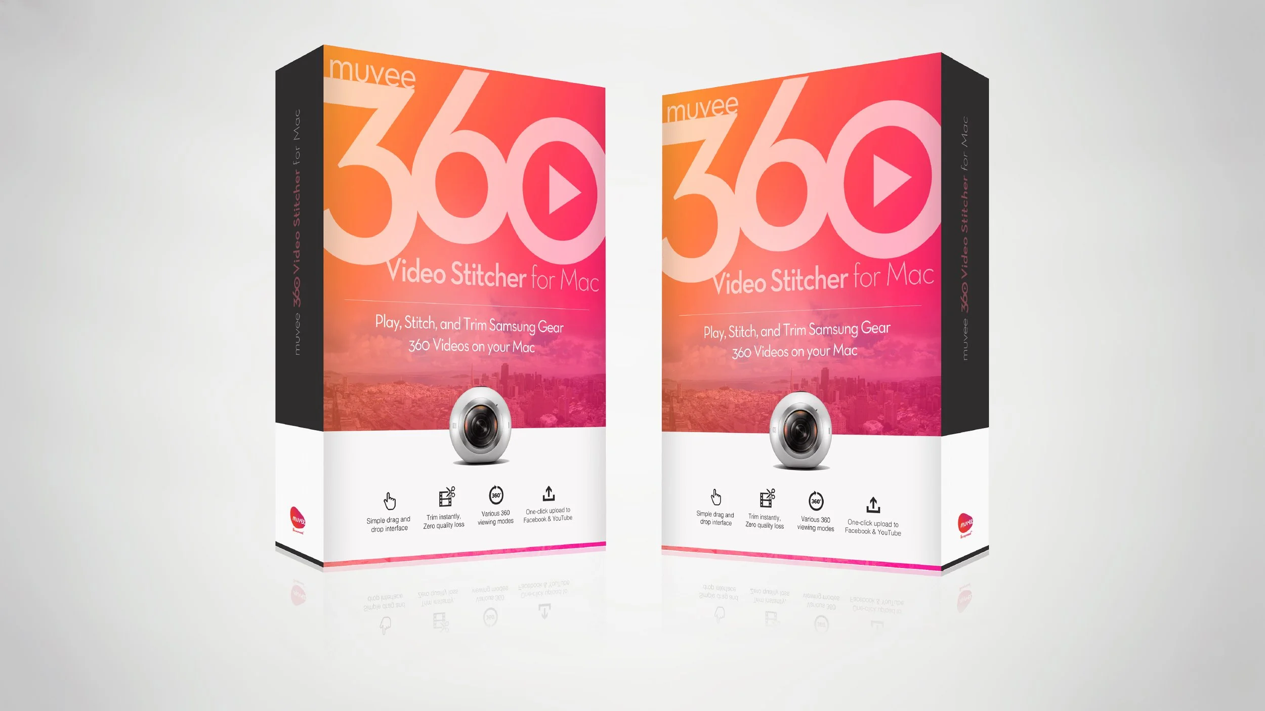 muvee 360 Video Stitcher — Boxshot Design