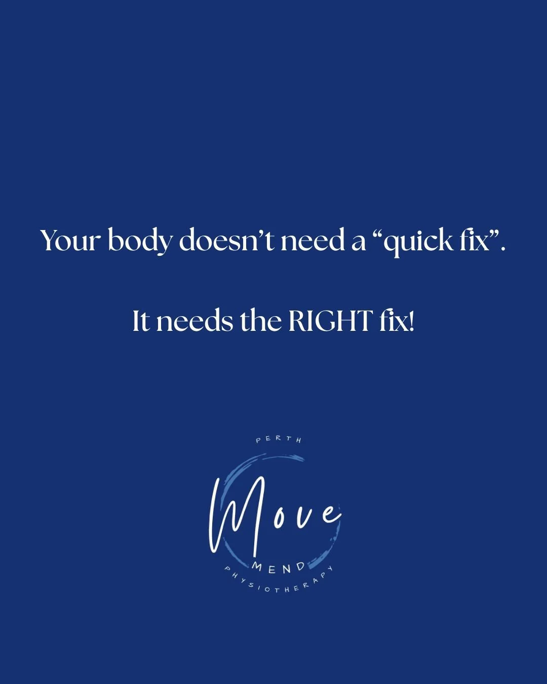 You don&rsquo;t need a quick fix.
You need the right fix.
Real recovery takes the right diagnosis, the right plan, and the right guidance. At MoveMend Perth Physiotherapy, we focus on long-term results &mdash; not temporary relief.
Move better. Feel 