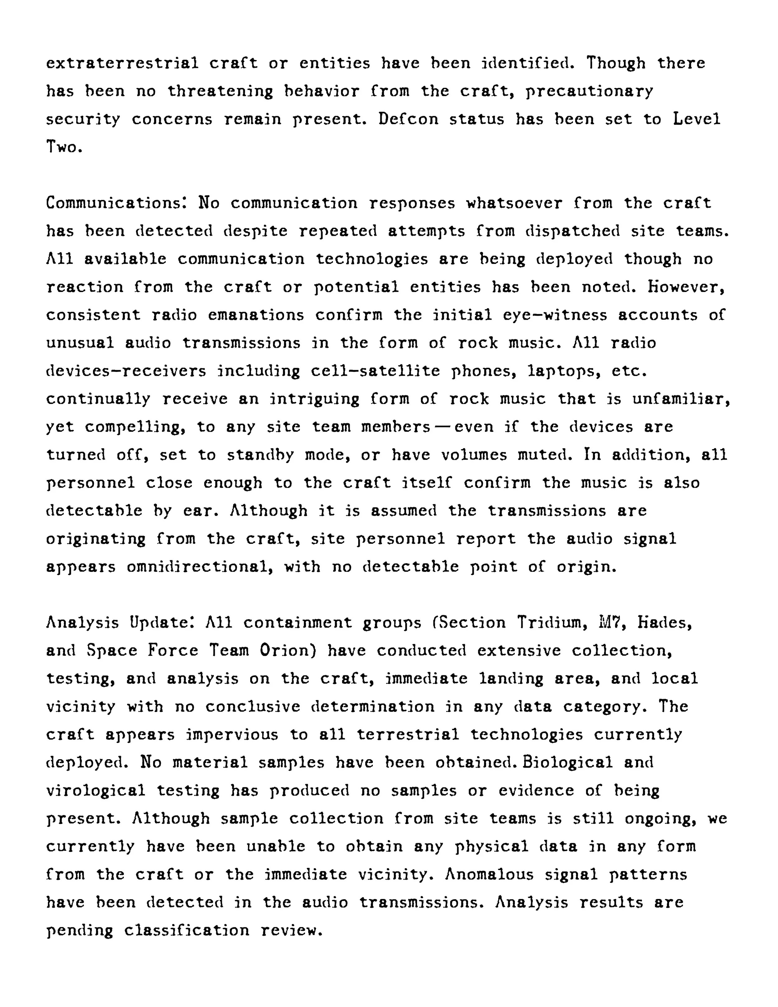 Military operation brief for alien entity Raging Eden.