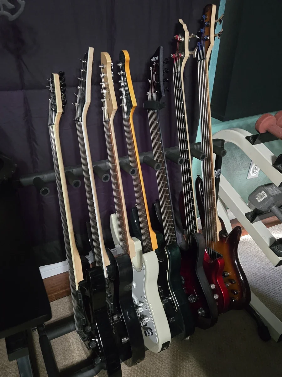 Guitars in a recoring studio 