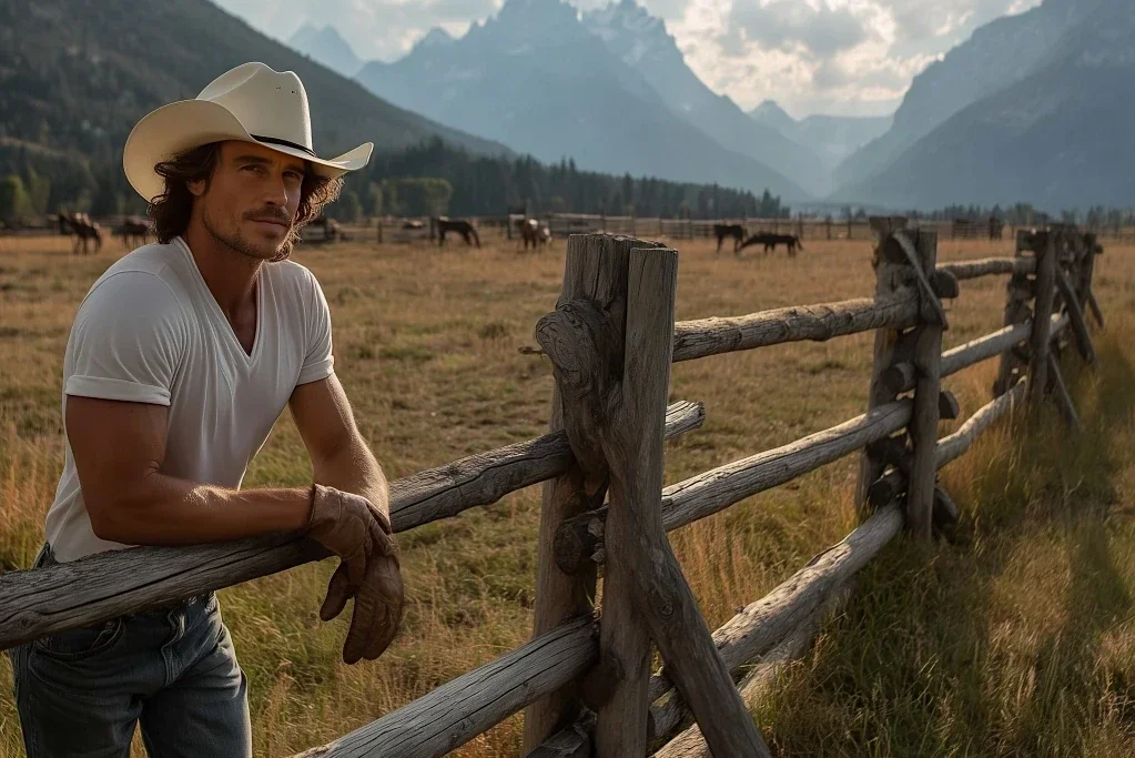 Country music artist Sean Danielson a horse ranch in the mountains