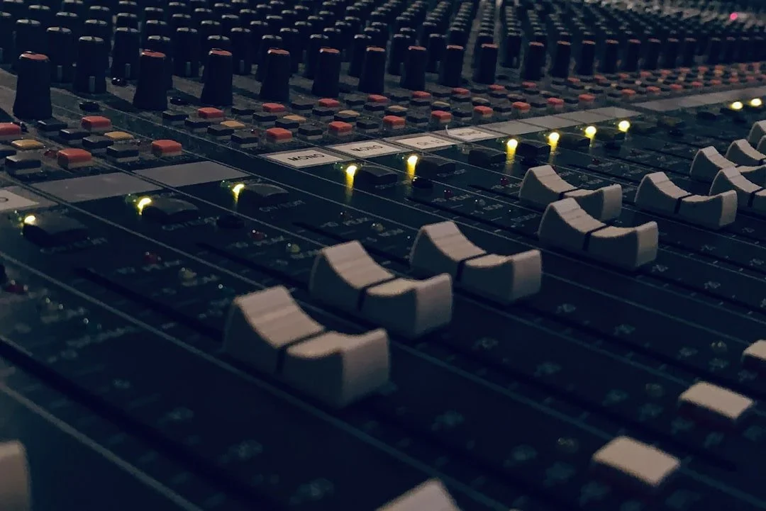 Analog mixing console in a recording studio