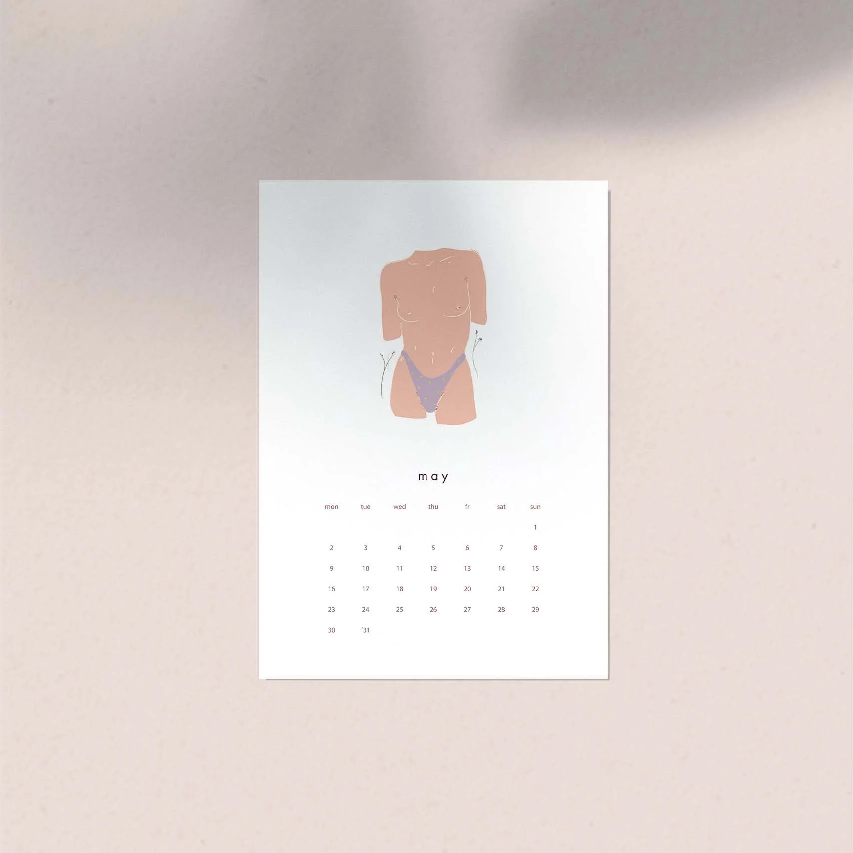 feminist calendar sheet may
