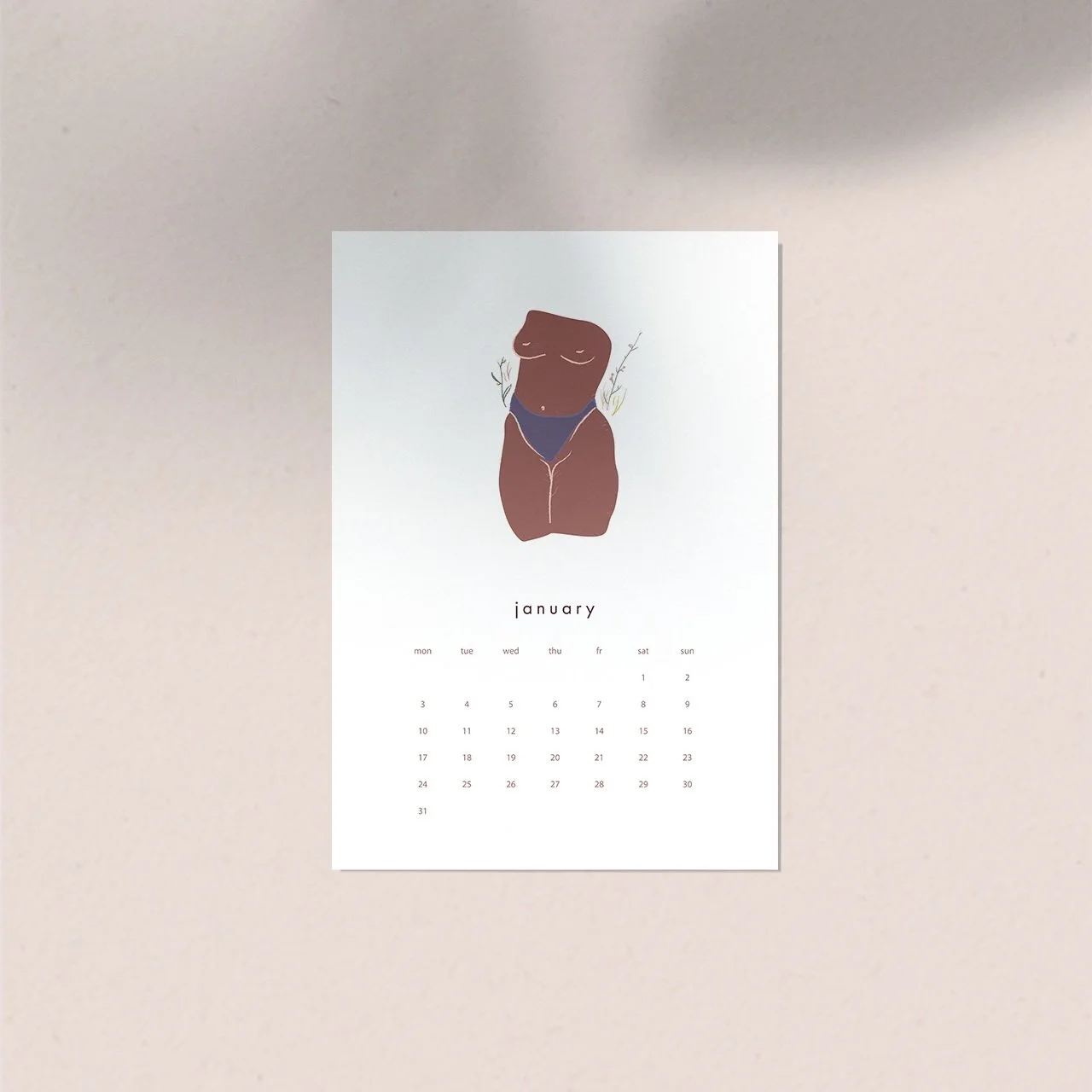 feminist calendar sheet
