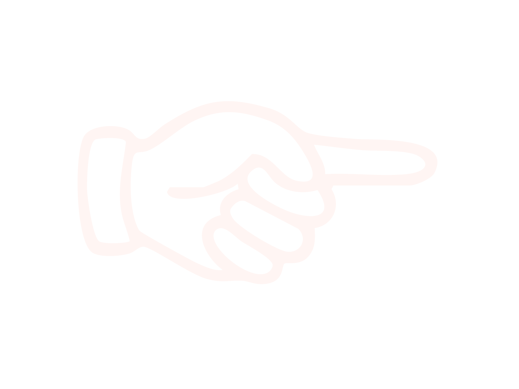 Weiße Umrisszeichnung einer Hand, die einen Zeigefinger zeigt, auf schwarzem Hintergrund.