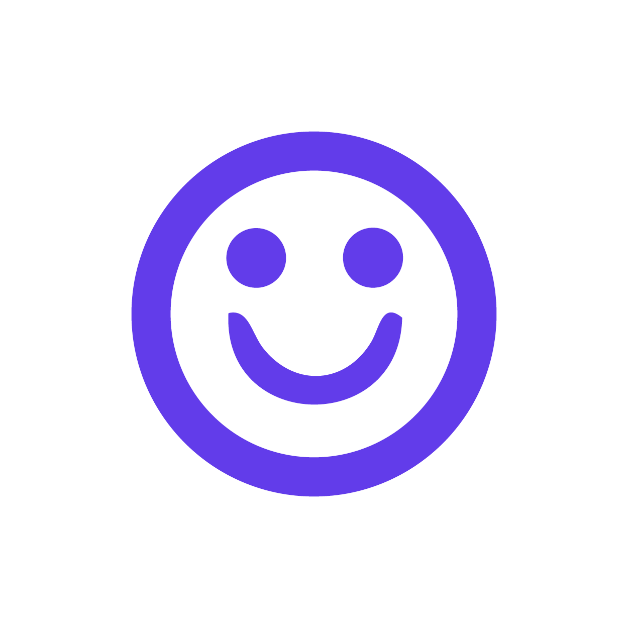 Blauer Smileygrafik auf schwarzem Hintergrund.