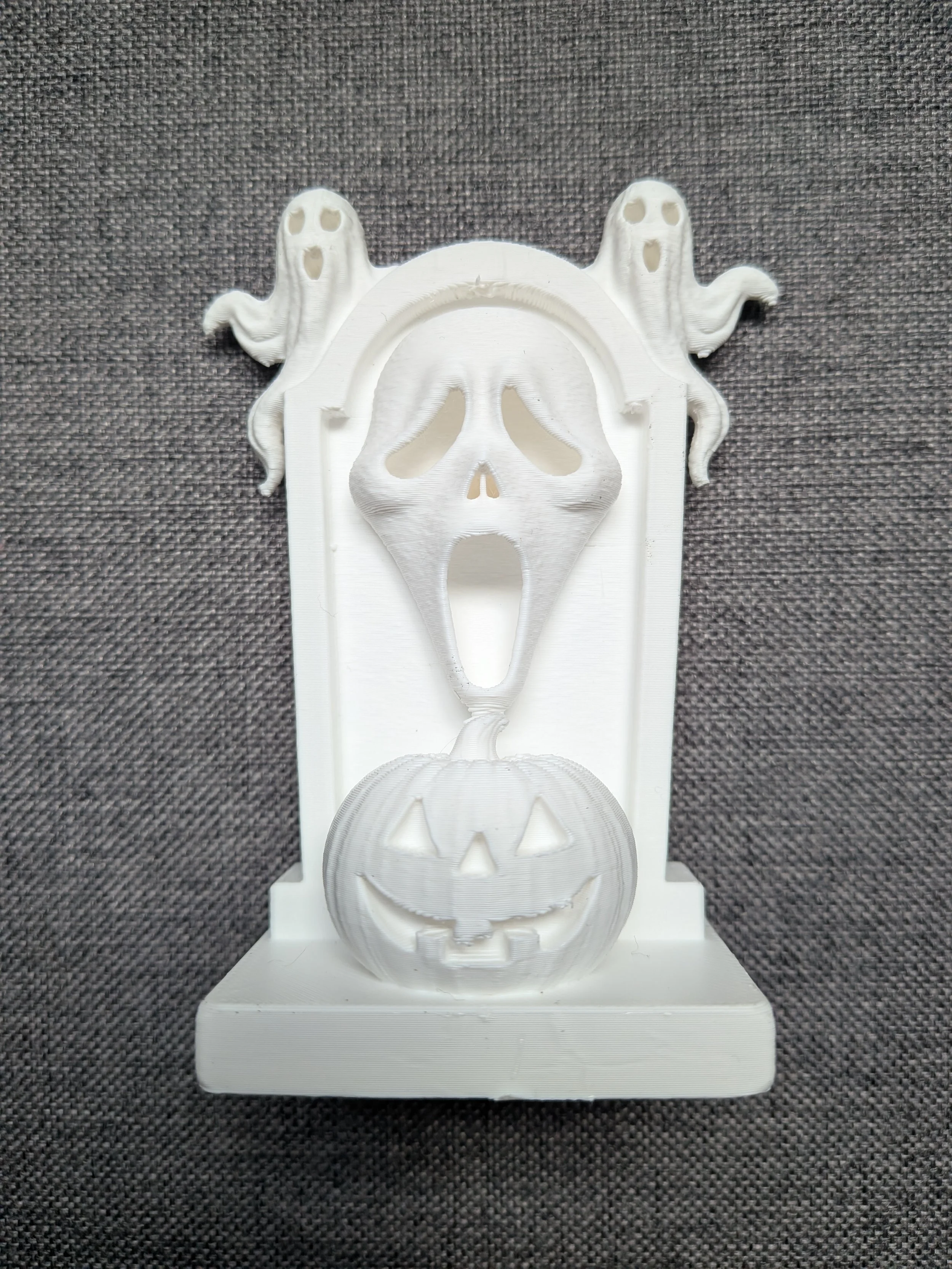 Ghostface Tombstone 3D Printed Display Piece – Ready to Paint!