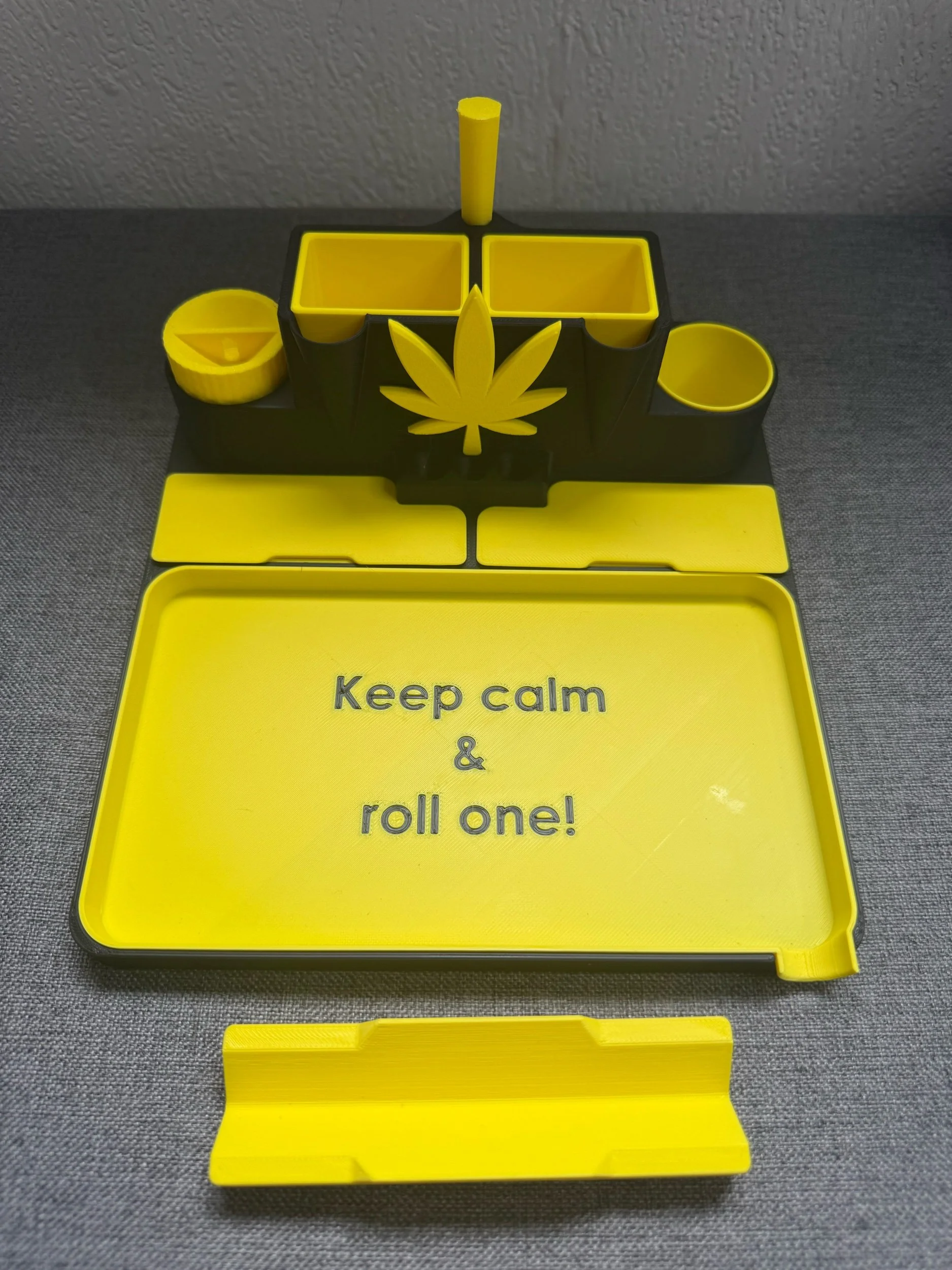 Premium All-In-One 3D Printed Rolling Station – Keep Calm & Roll One