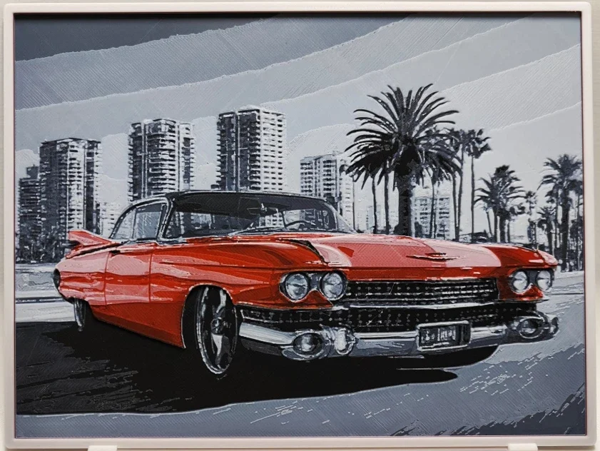 3D Printed Hueforge Cadillac Eldorado – 20x15cm Multicolour Car Art Print