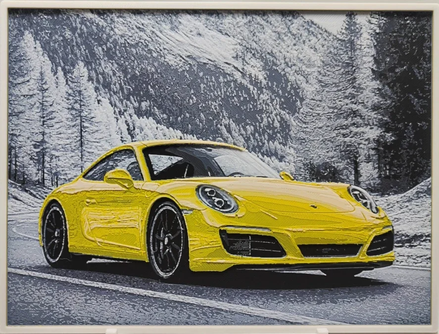 3D Printed Hueforge Porsche 911 Picture – 20x15cm Multicolour Car Art Print