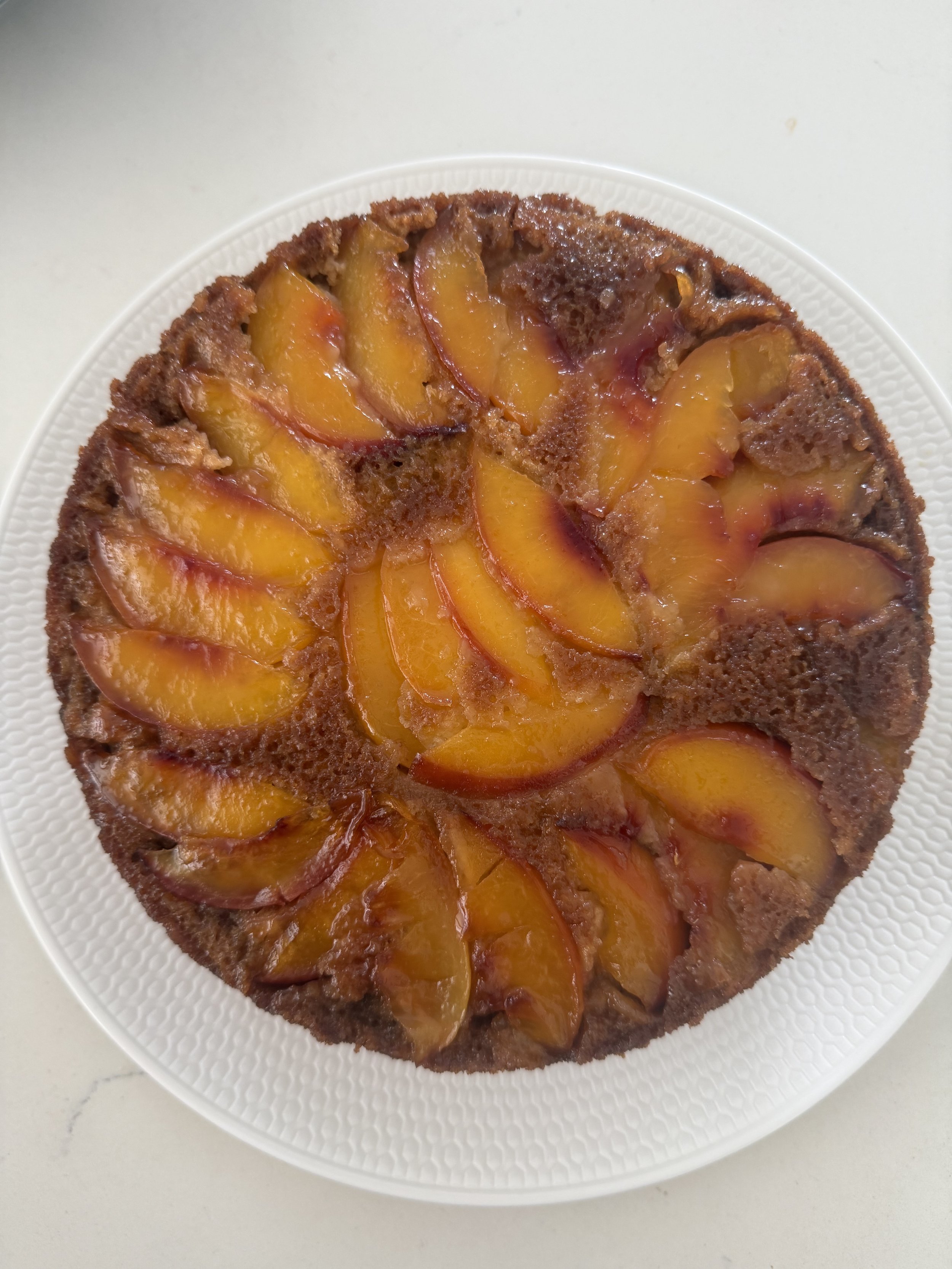 upside down nectarine cake