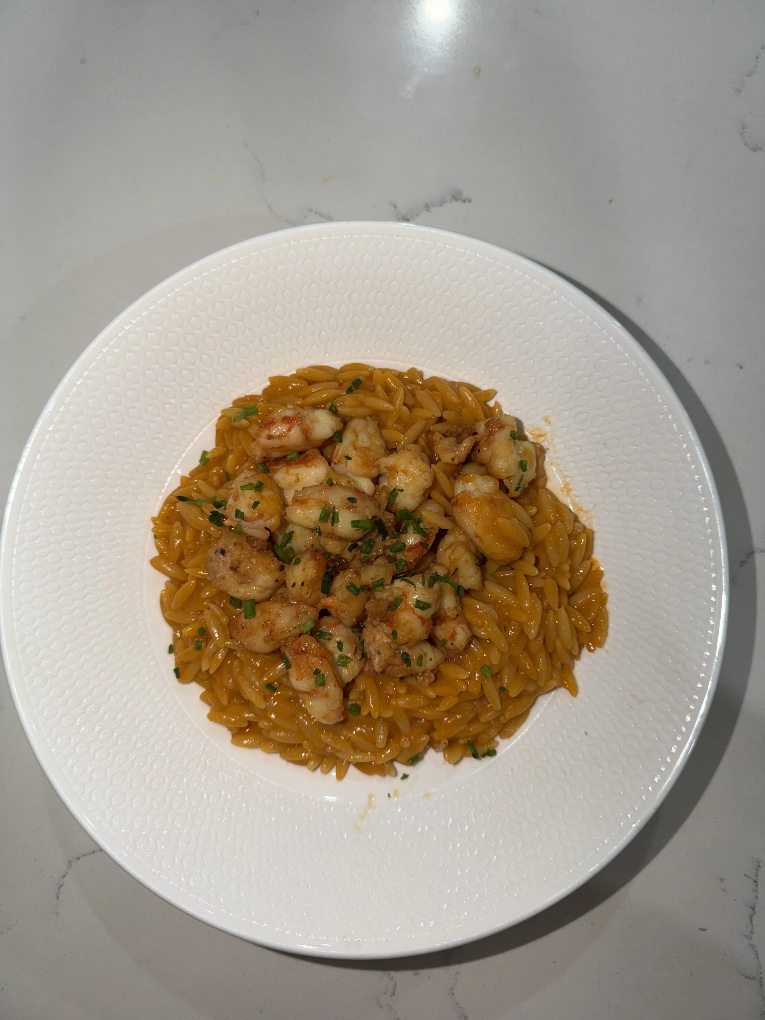 prawn bisque risoni