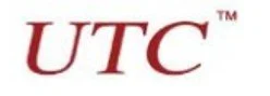 UTC logo in maroon color with a white background