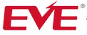 EVE logo in red with a lightning bolt over the letter E.