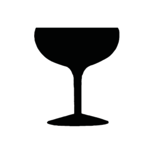 Silhouette of a cocktail or dessert glass against a black background.