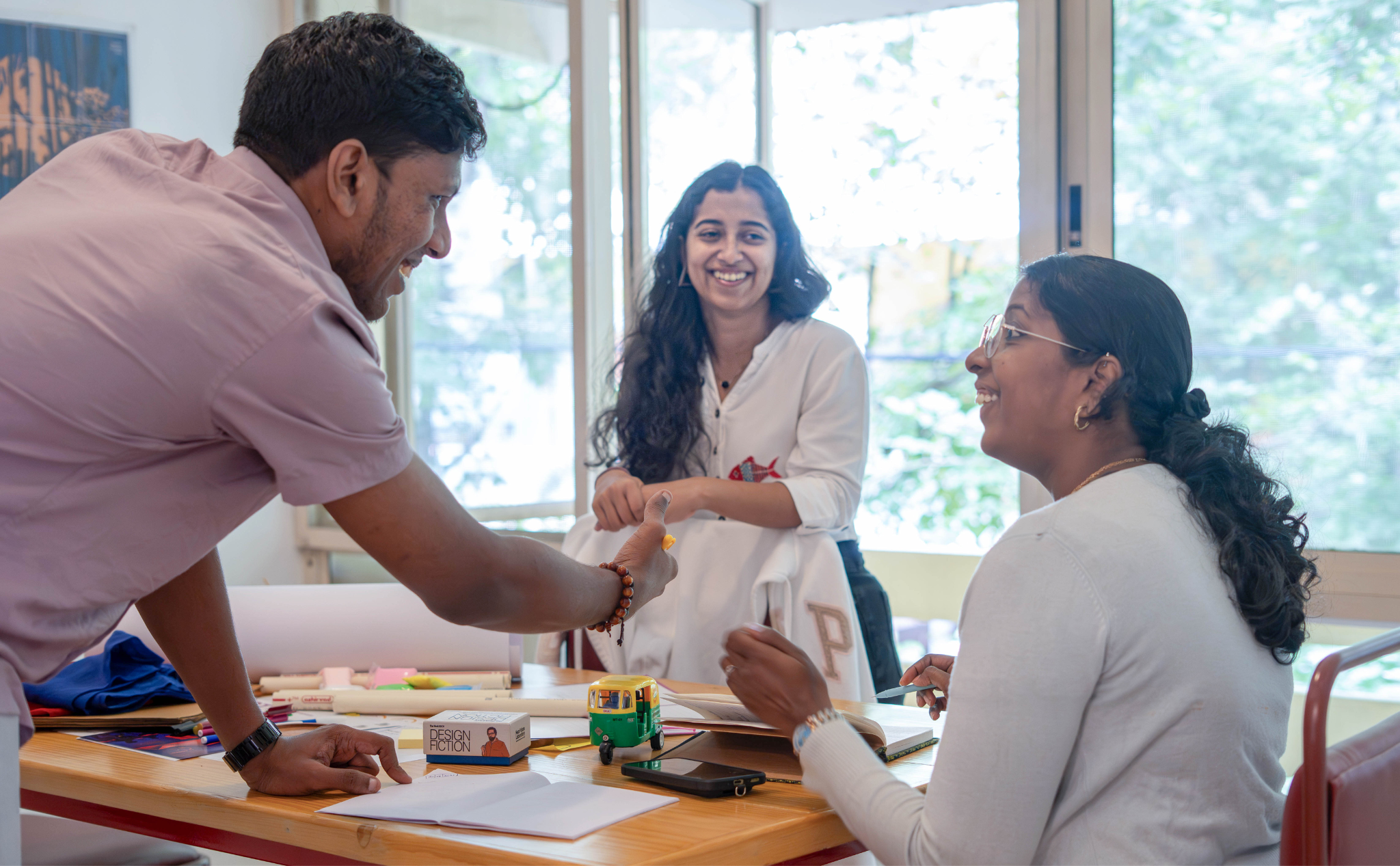 Participants in animated discussion during a Heat Futures at 78°E workshop session by Lagori Collective and Good Life X, supported by British Council, exploring urban heat adaptation across Bengaluru and Colombo.
