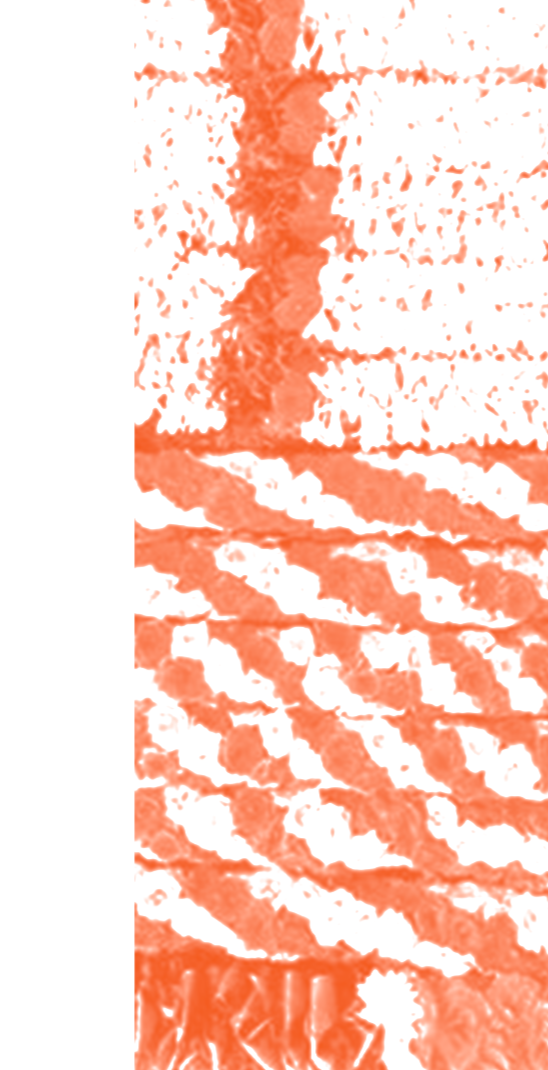 Close-up of a tear-stained orange surface with the word 'TAXI' stamped at the bottom.