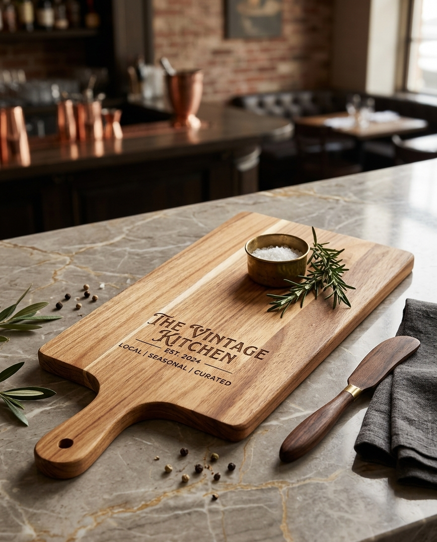 Custom Engraved Wooden Serving Board - 50cm x 20cm