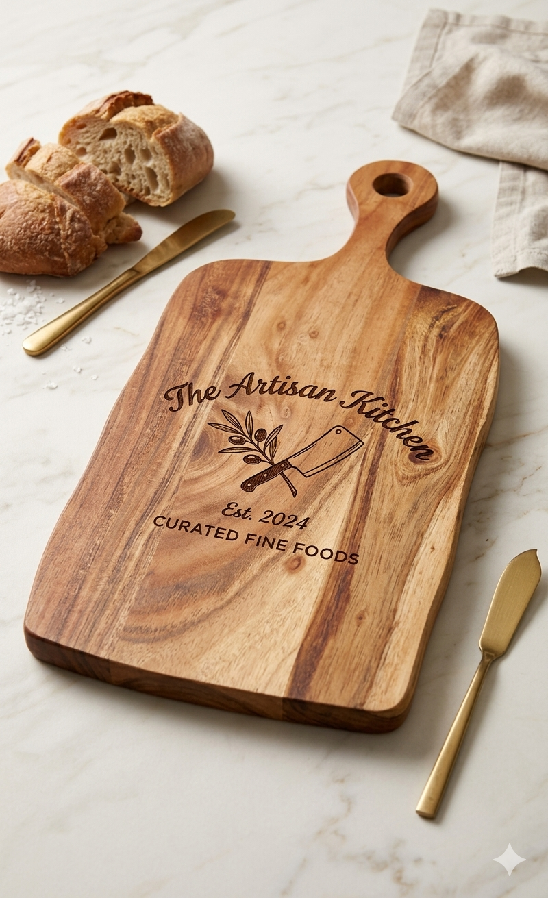 Custom Engraved Wooden Serving Board - 42cm x 18cm